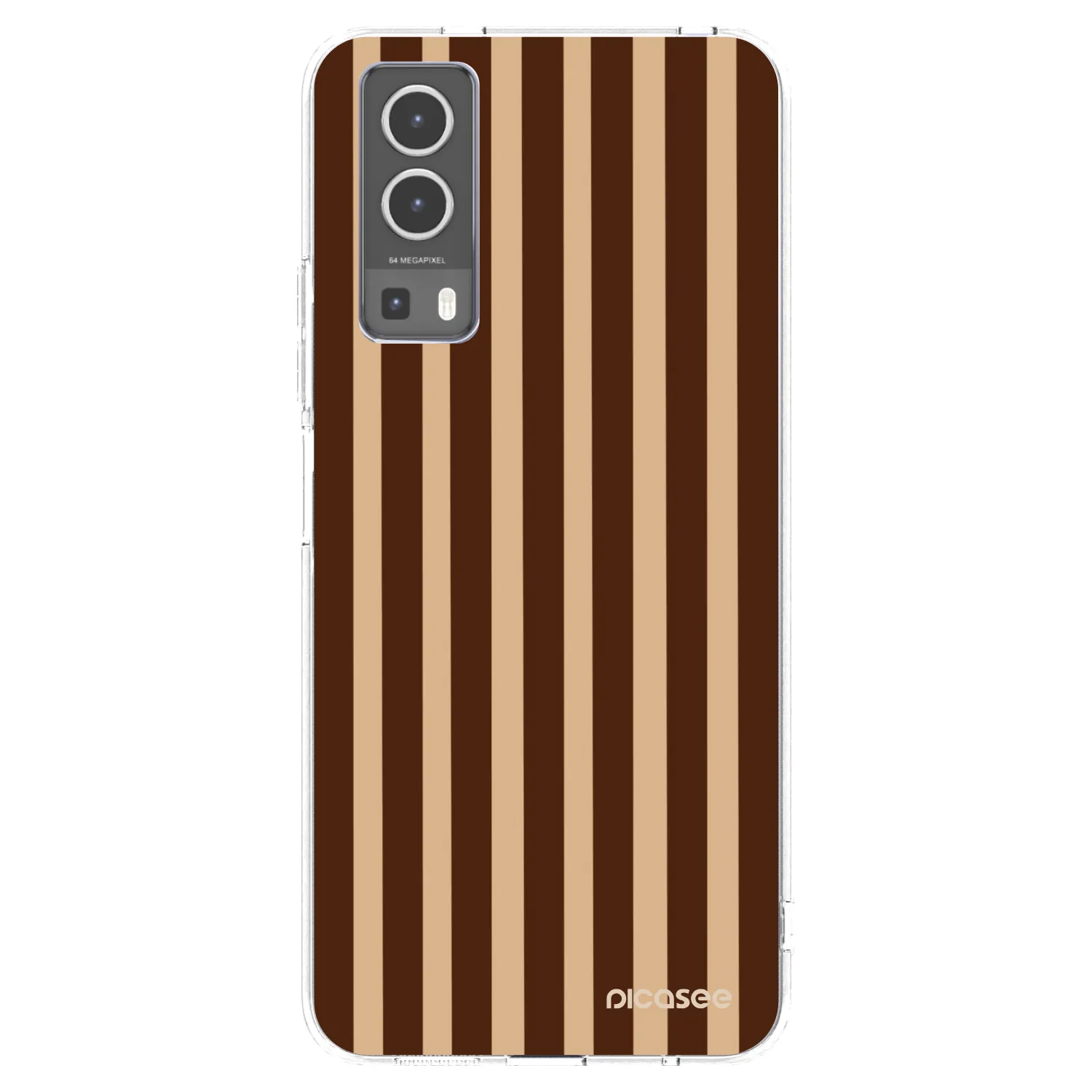 Picasee átlátszó szilikon tok az alábbi mobiltelefonokra Vivo Y72 5G - Brown lines