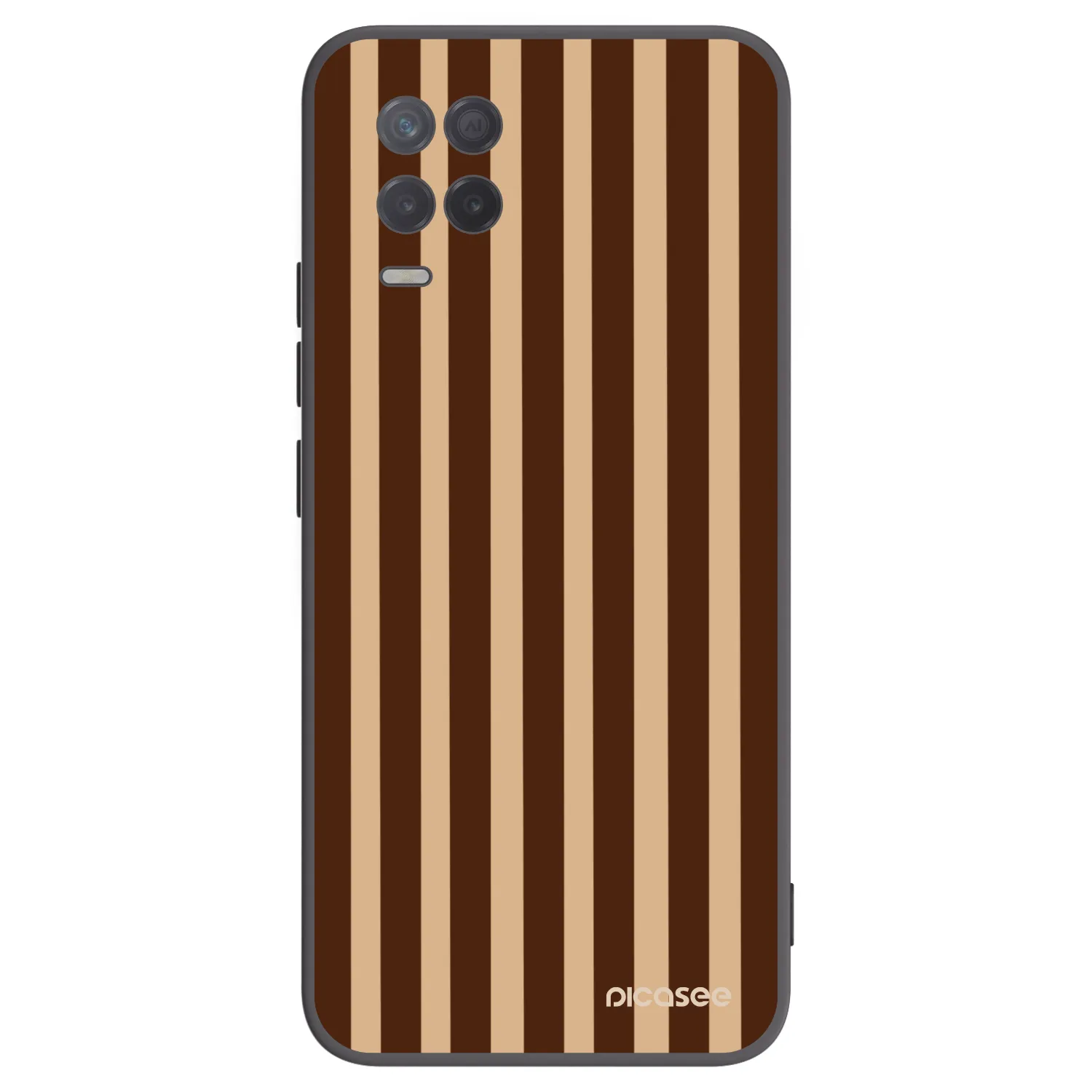 Picasee fekete szilikon tok az alábbi mobiltelefonokra Realme 8 5G - Brown lines