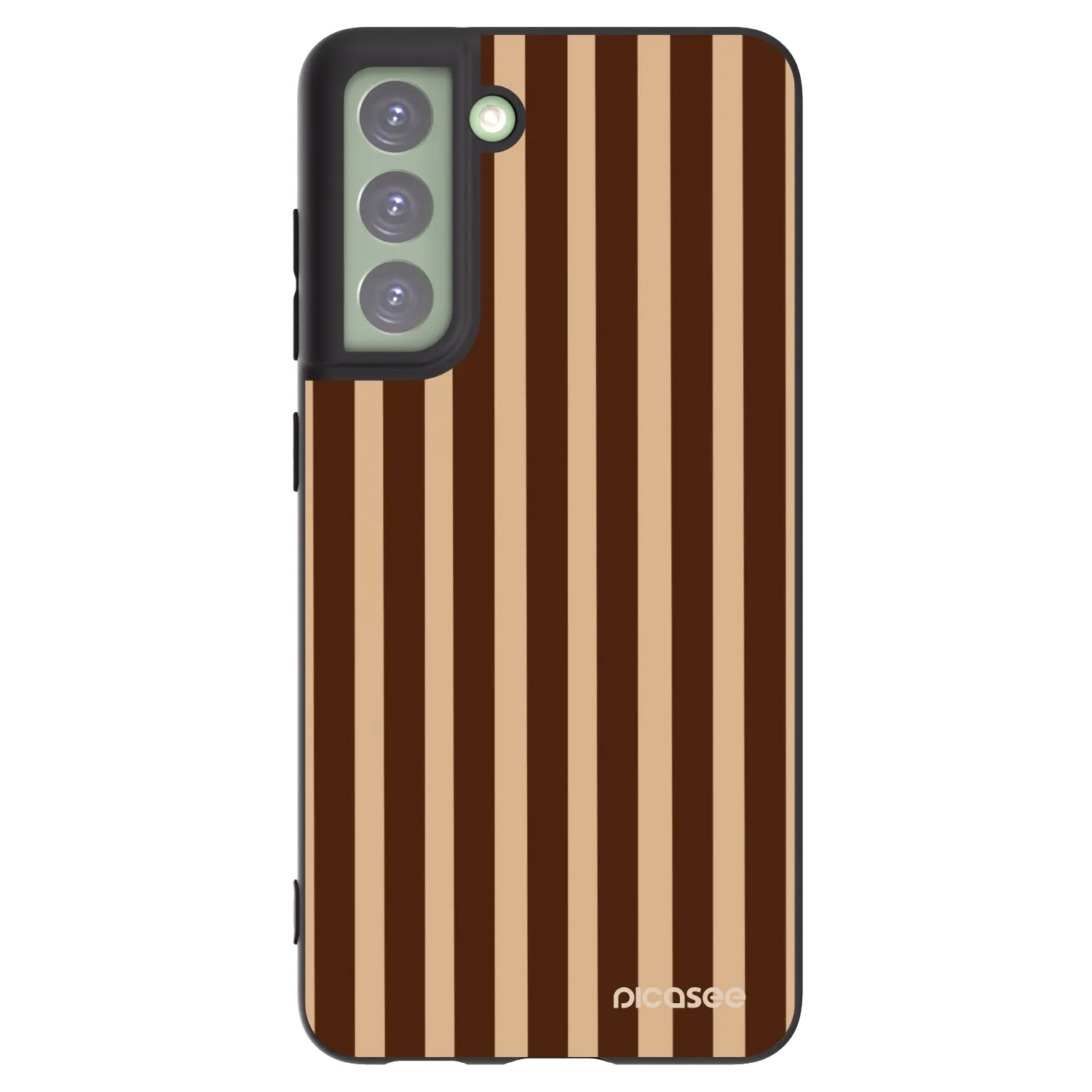 Picasee fekete szilikon tok az alábbi mobiltelefonokra Samsung Galaxy S21 FE 5G - Brown lines