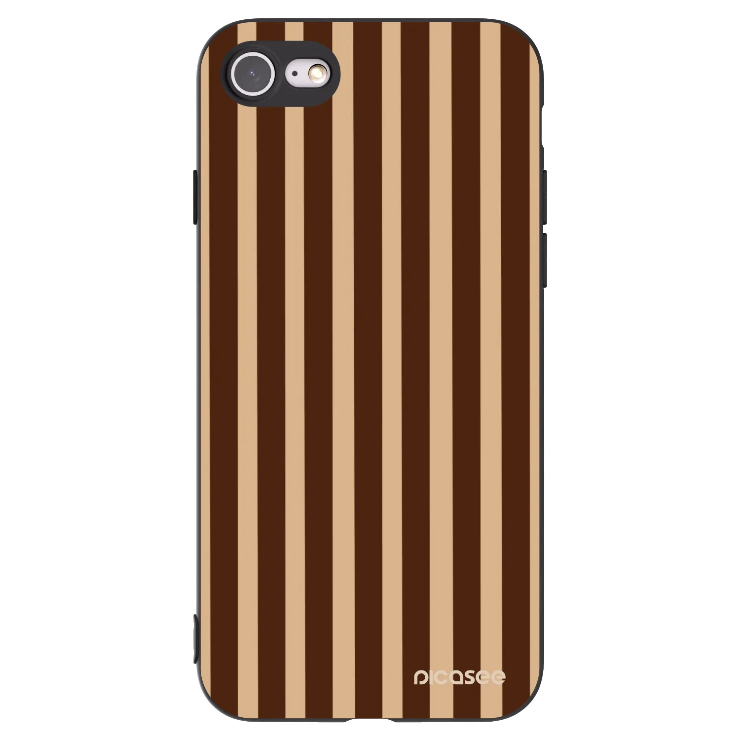 Picasee fekete szilikon tok az alábbi mobiltelefonokra Apple iPhone SE 2022 - Brown lines