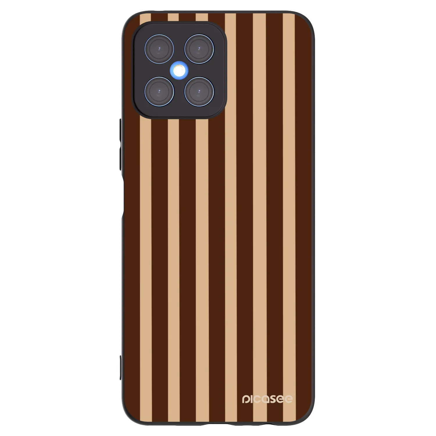 Picasee fekete szilikon tok az alábbi mobiltelefonokra Honor X8 4G - Brown lines