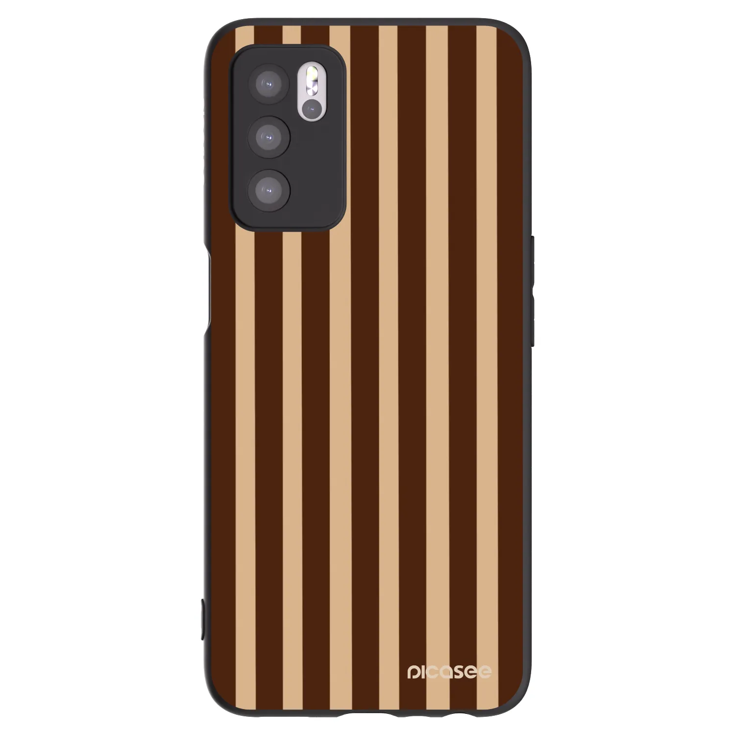 Picasee fekete szilikon tok az alábbi mobiltelefonokra OPPO A16s - Brown lines