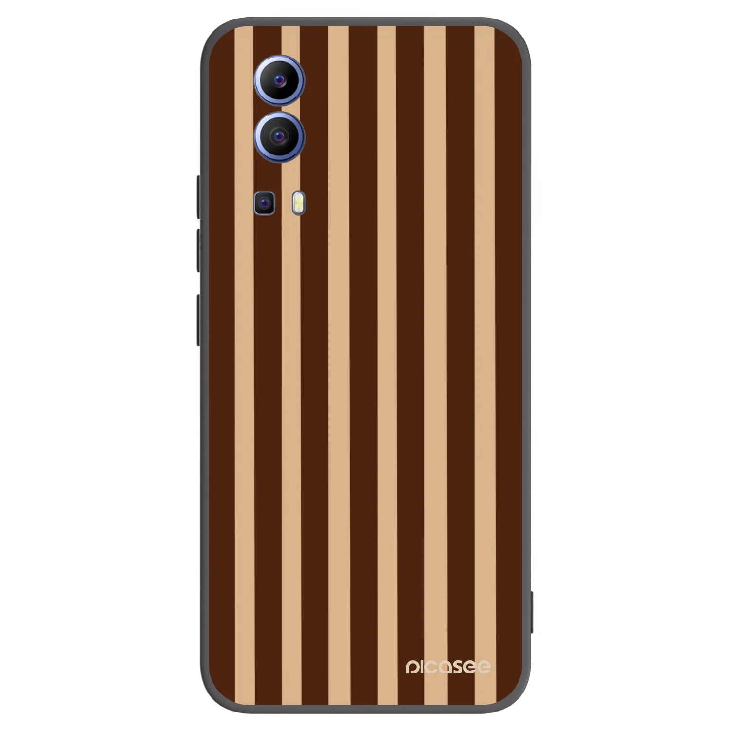 Picasee fekete szilikon tok az alábbi mobiltelefonokra Vivo Y52 5G - Brown lines