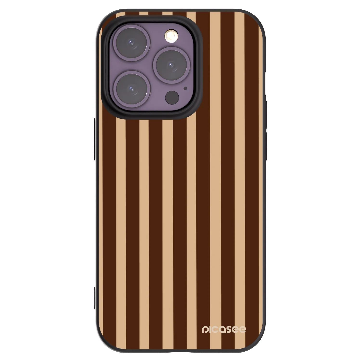 Picasee fekete szilikon tok az alábbi mobiltelefonokra Apple iPhone 14 Pro - Brown lines