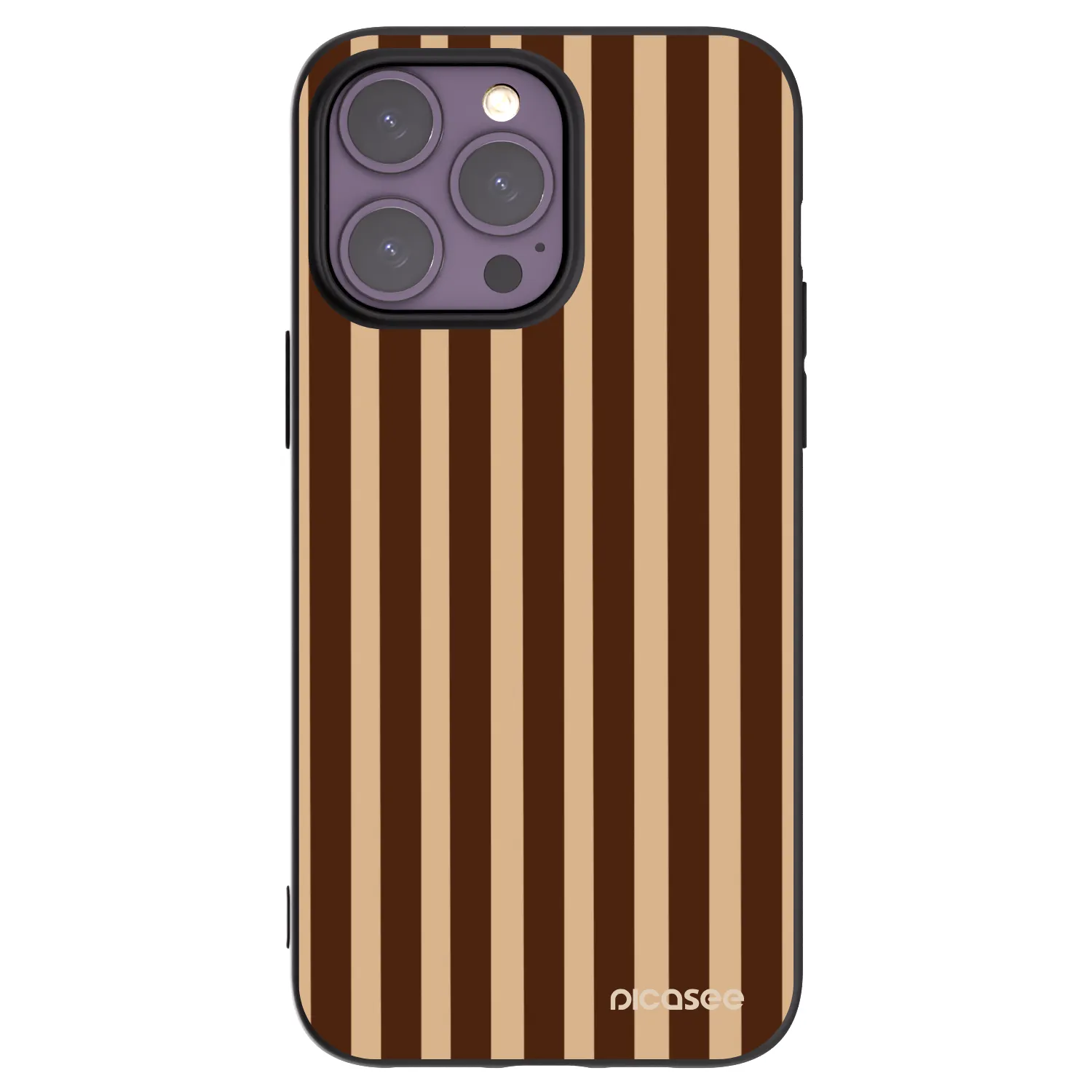 Picasee fekete szilikon tok az alábbi mobiltelefonokra Apple iPhone 14 Pro Max - Brown lines