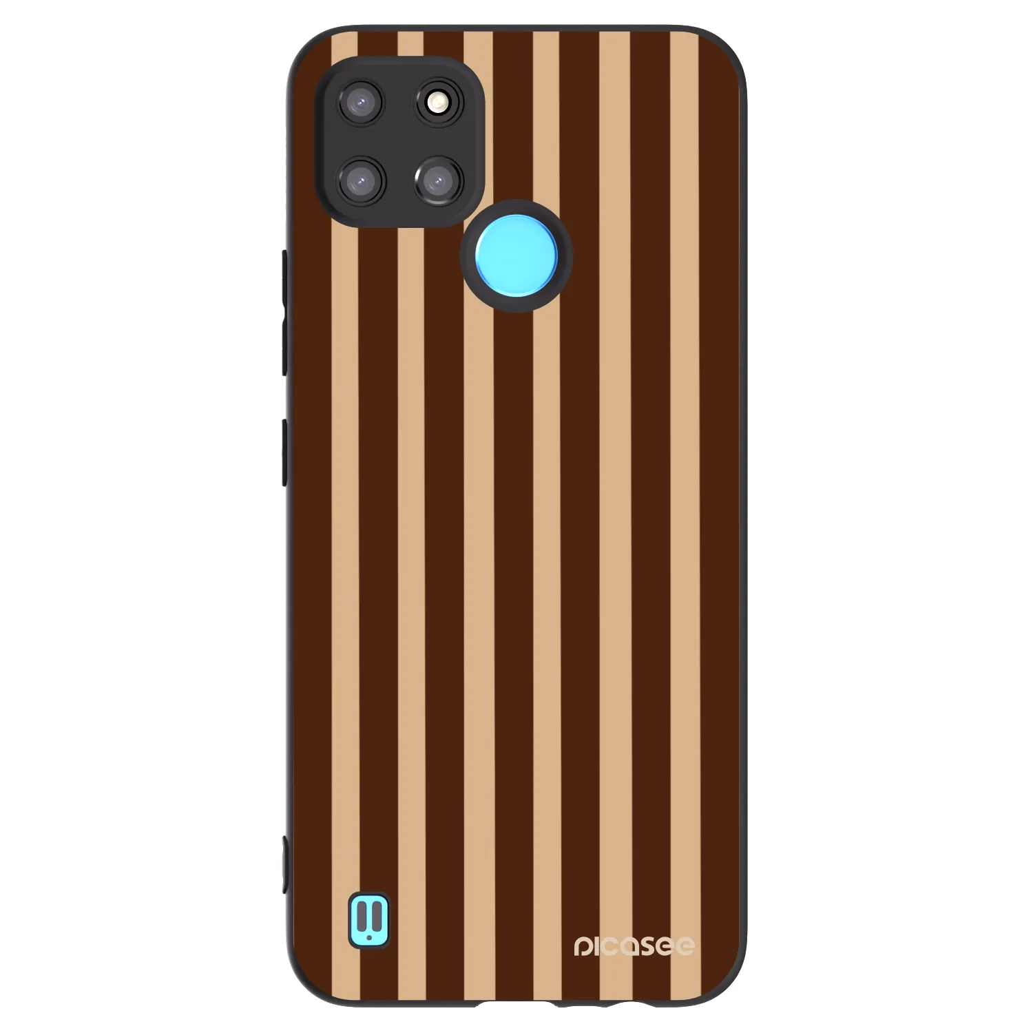 Picasee fekete szilikon tok az alábbi mobiltelefonokra Realme C21Y - Brown lines