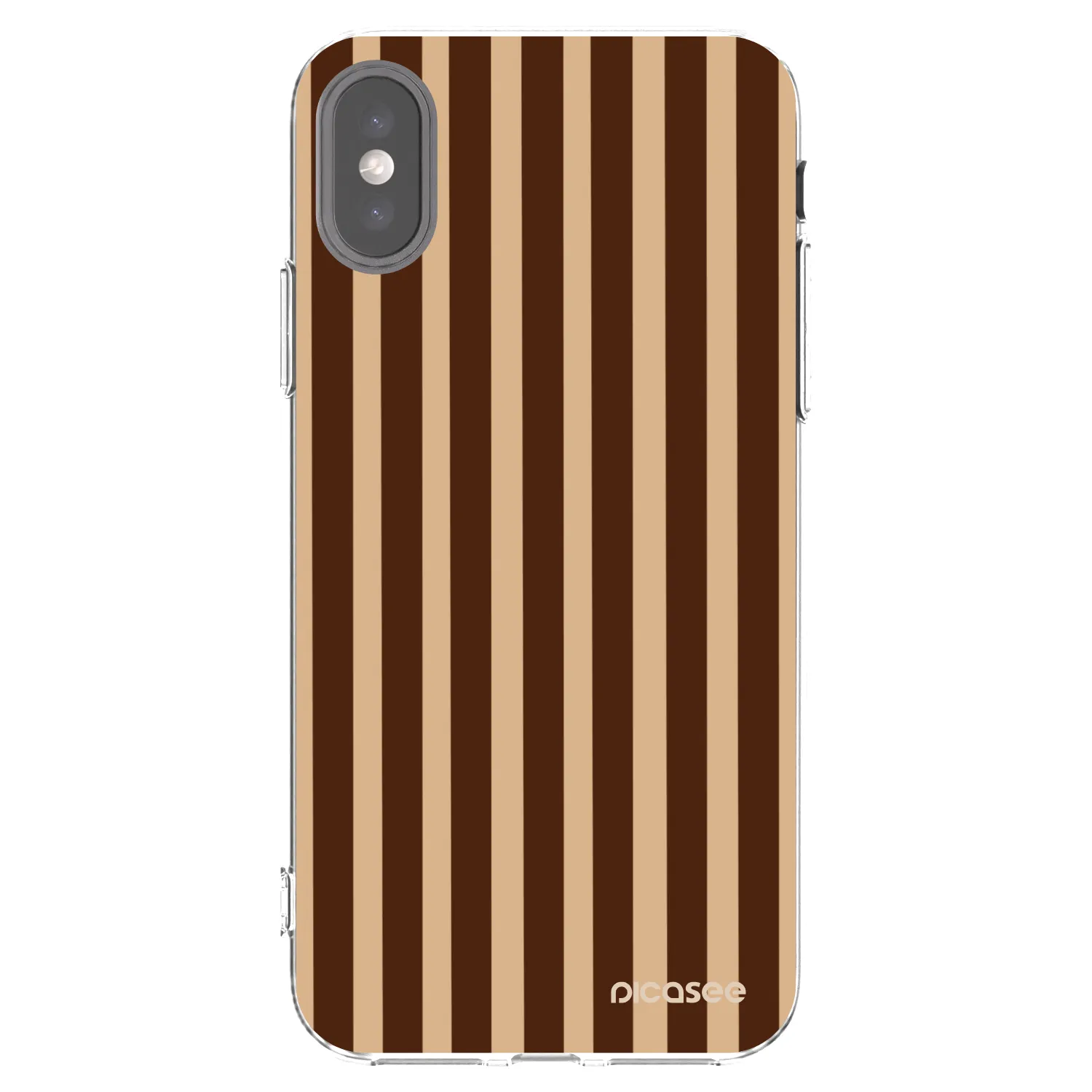 Picasee átlátszó szilikon tok az alábbi mobiltelefonokra Apple iPhone X/XS - Brown lines