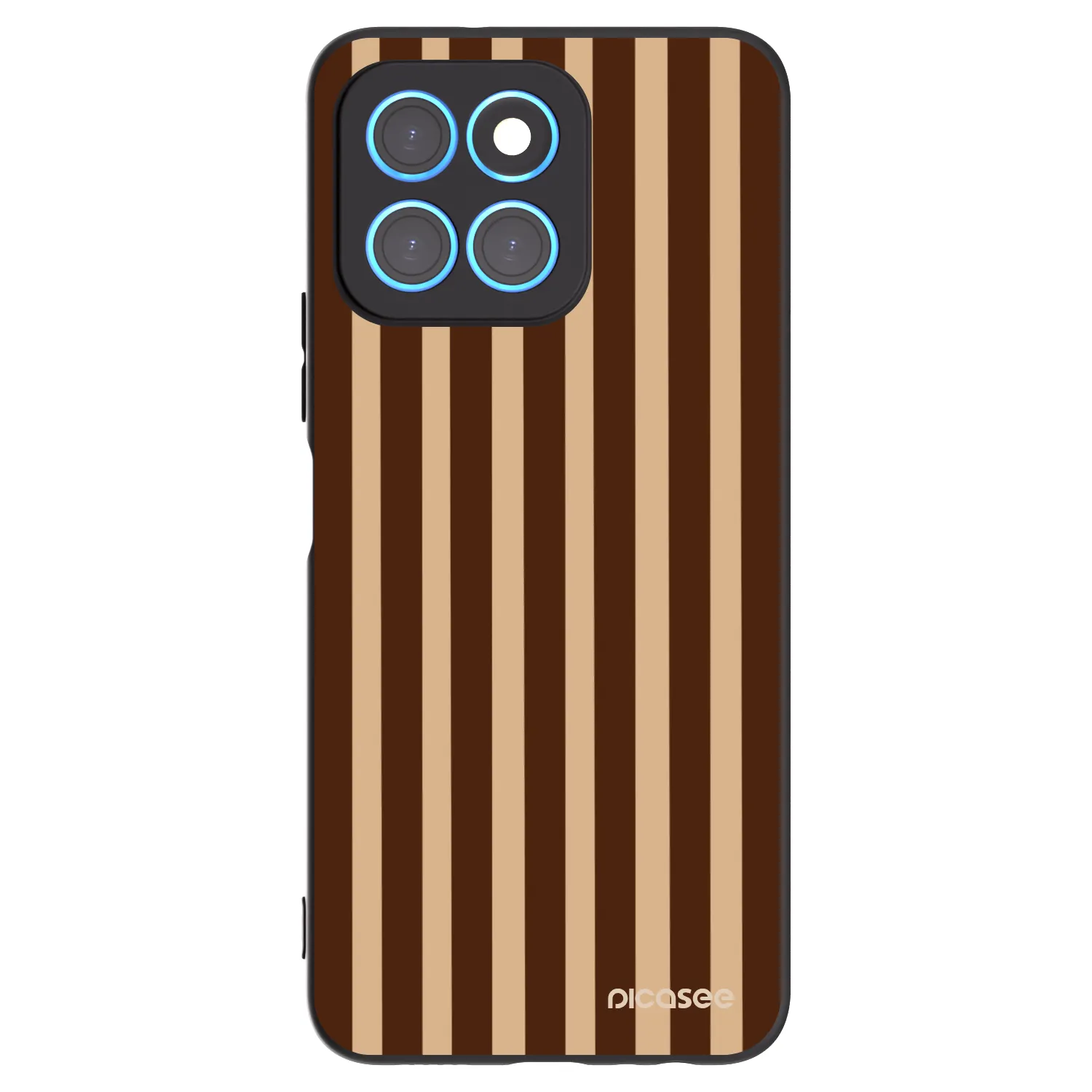 Picasee fekete szilikon tok az alábbi mobiltelefonokra Honor X6 - Brown lines