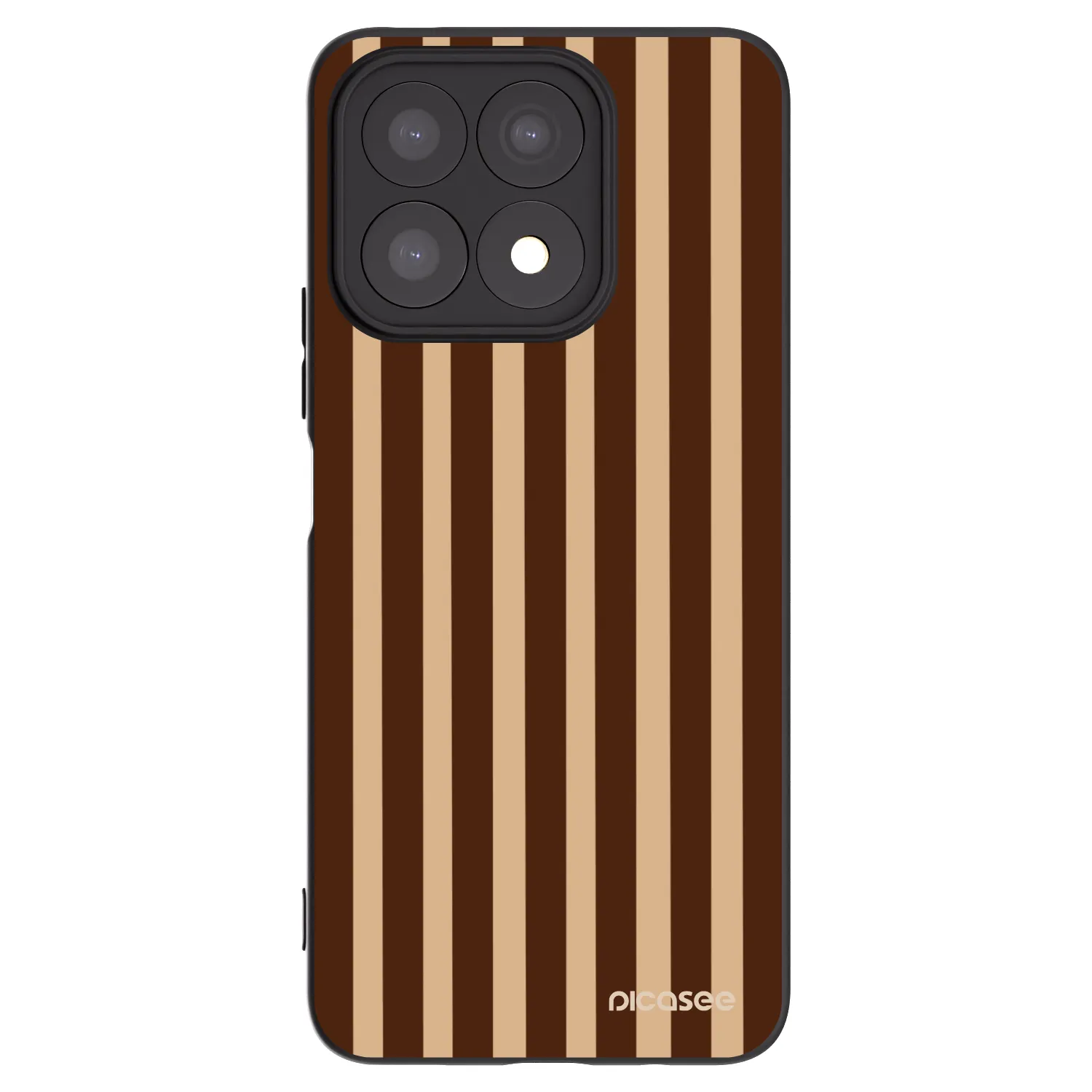 Picasee fekete szilikon tok az alábbi mobiltelefonokra Honor X8a - Brown lines