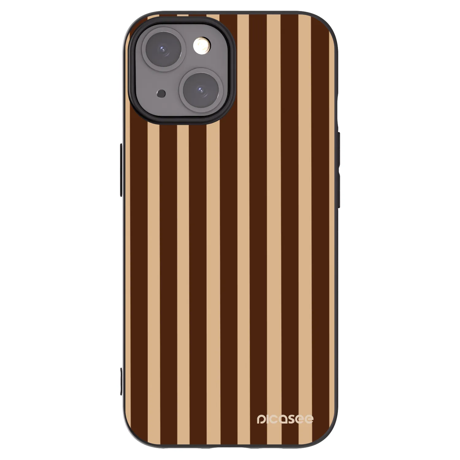 Picasee fekete szilikon tok az alábbi mobiltelefonokra Apple iPhone 15 - Brown lines