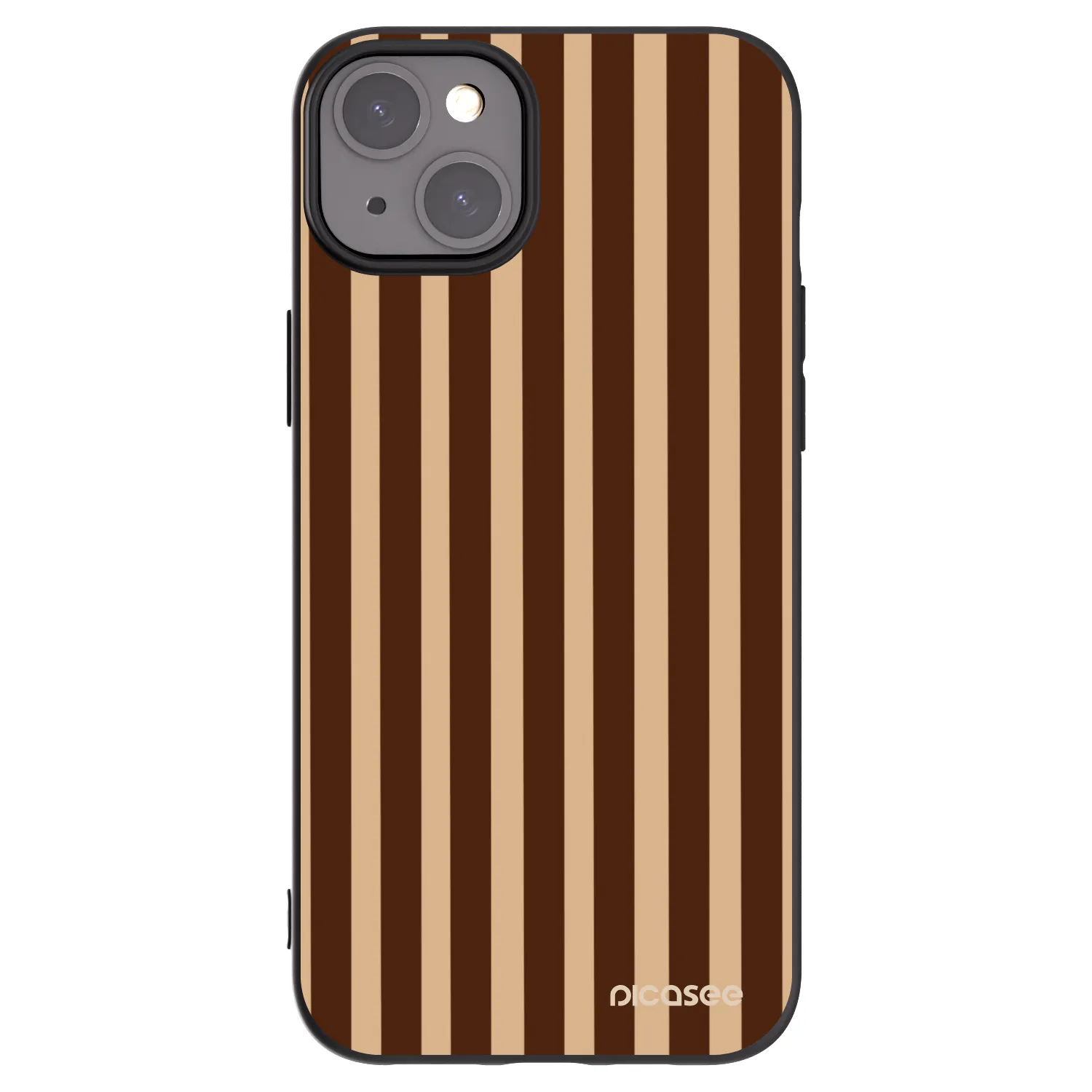 Picasee fekete szilikon tok az alábbi mobiltelefonokra Apple iPhone 15 Plus - Brown lines