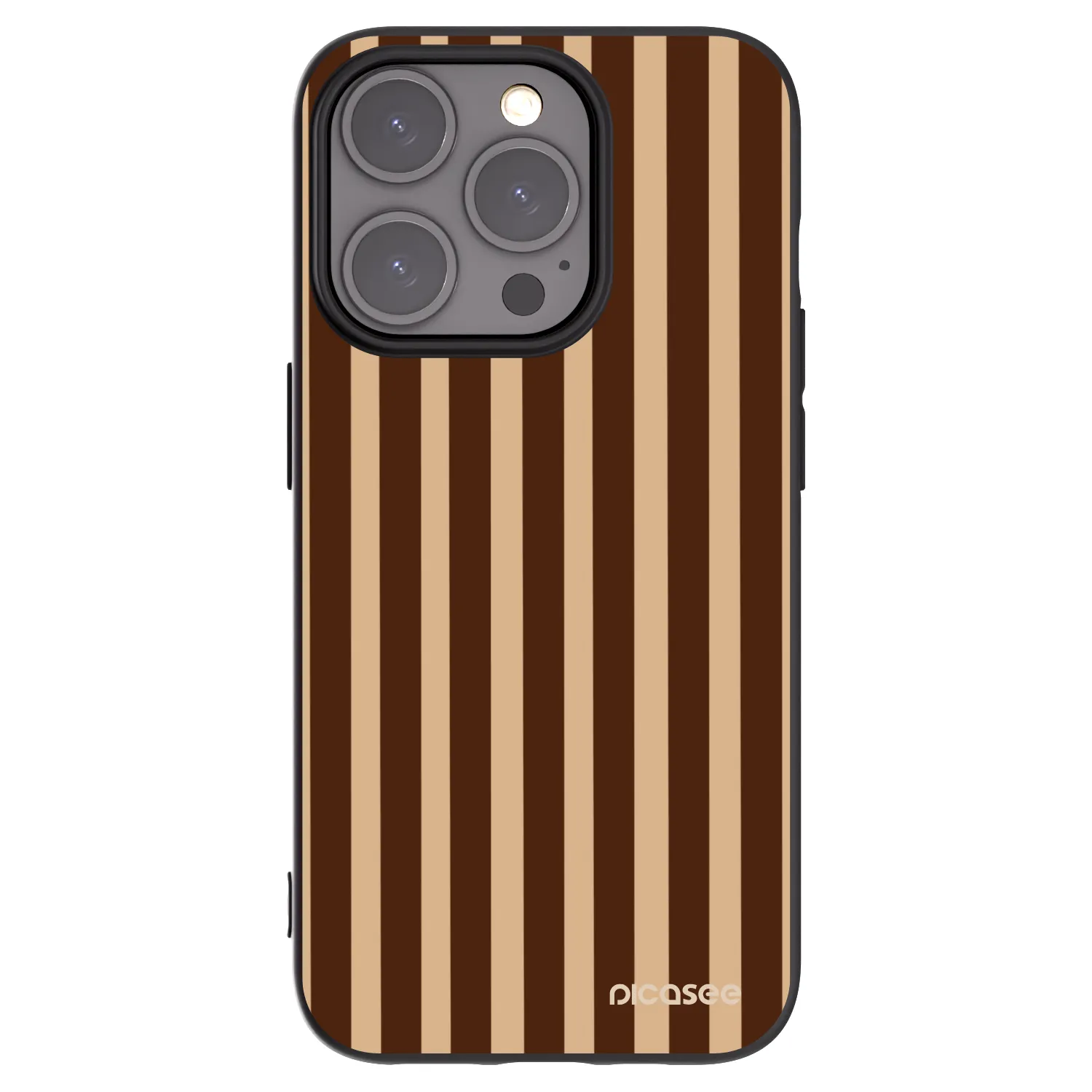 Picasee fekete szilikon tok az alábbi mobiltelefonokra Apple iPhone 15 Pro - Brown lines