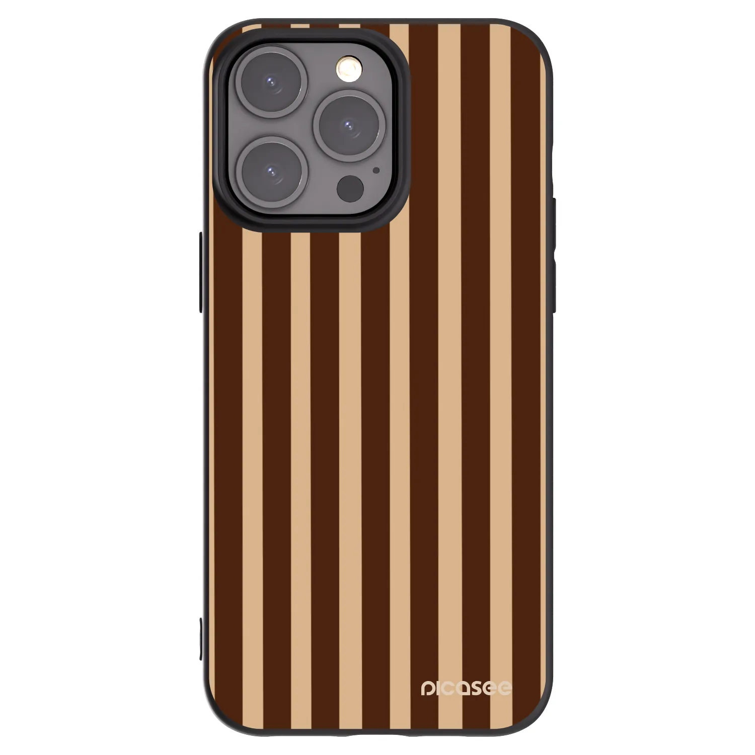 Picasee fekete szilikon tok az alábbi mobiltelefonokra Apple iPhone 15 Pro Max - Brown lines