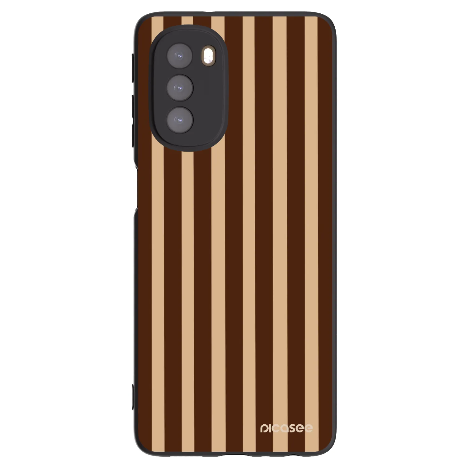 Picasee fekete szilikon tok az alábbi mobiltelefonokra Motorola Moto G51 - Brown lines