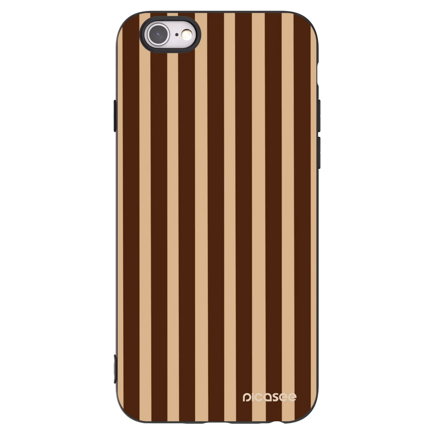 Picasee fekete szilikon tok az alábbi mobiltelefonokra Apple iPhone 6/6S - Brown lines