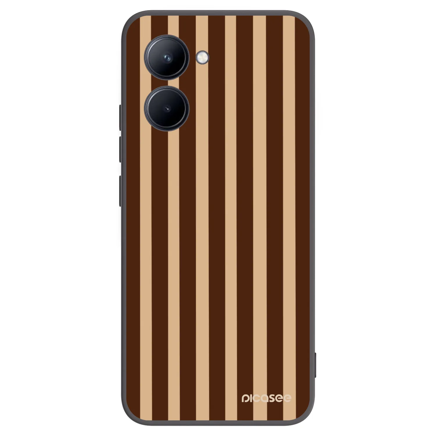 Picasee fekete szilikon tok az alábbi mobiltelefonokra Realme C33 (2023) - Brown lines