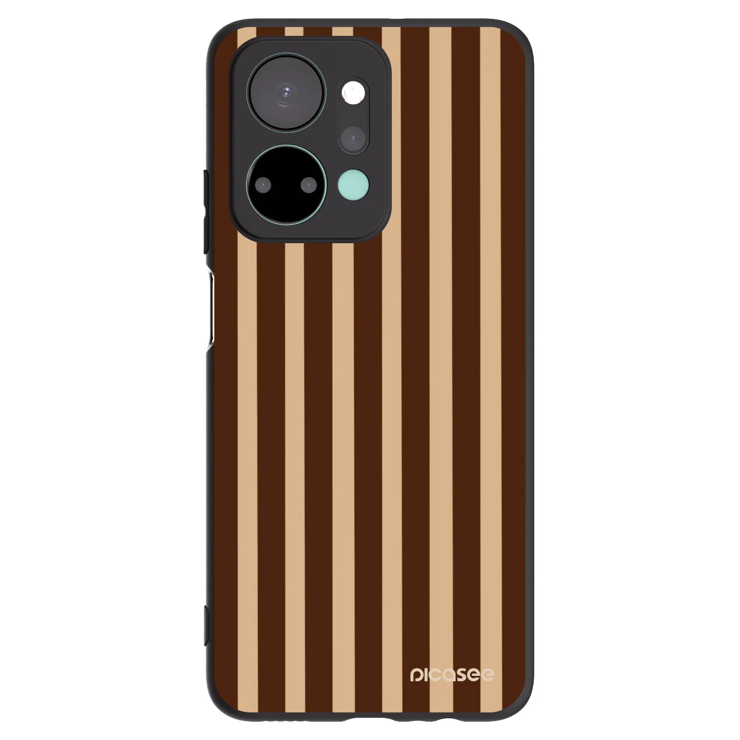 Picasee fekete szilikon tok az alábbi mobiltelefonokra Honor X7a - Brown lines