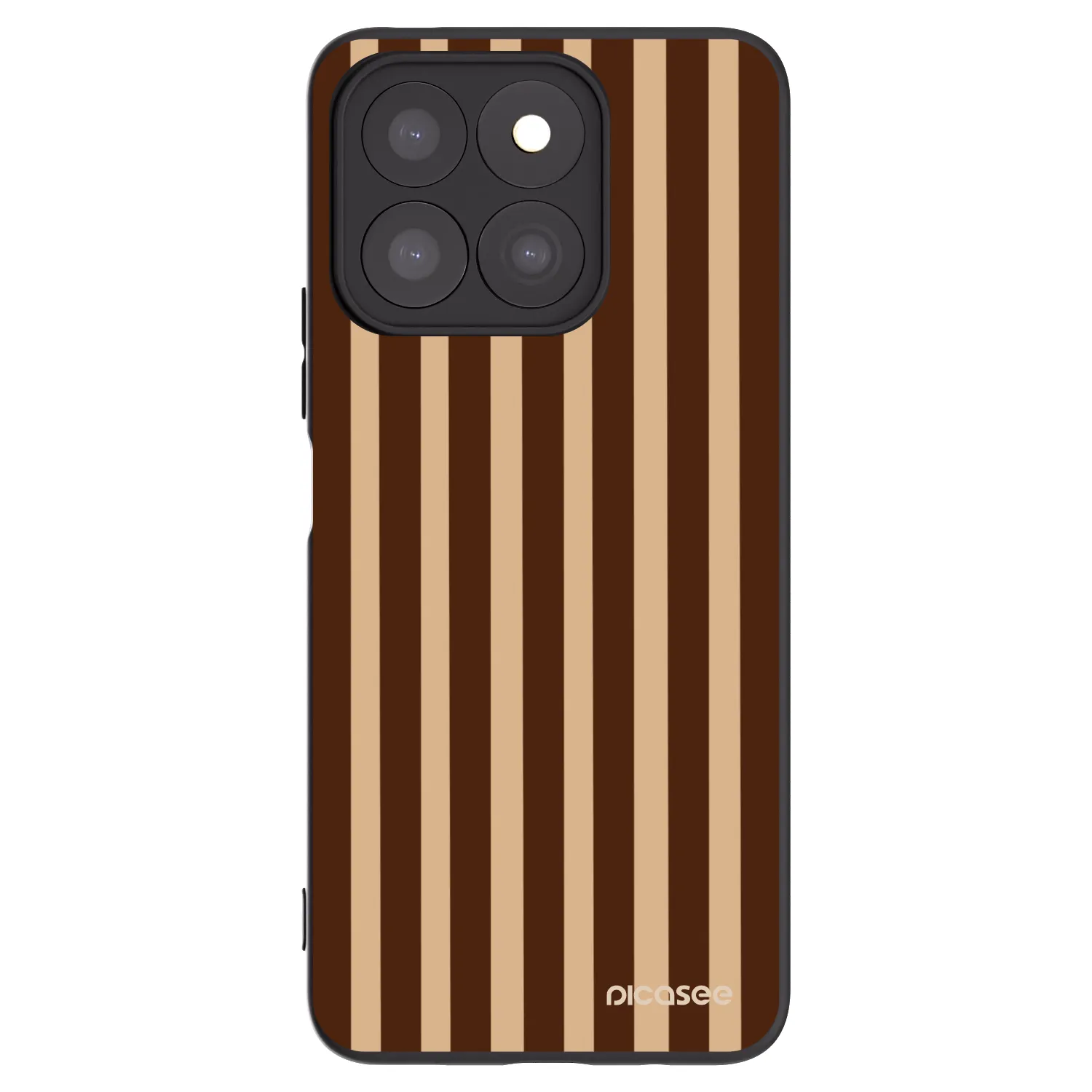 Picasee fekete szilikon tok az alábbi mobiltelefonokra Honor X8b - Brown lines