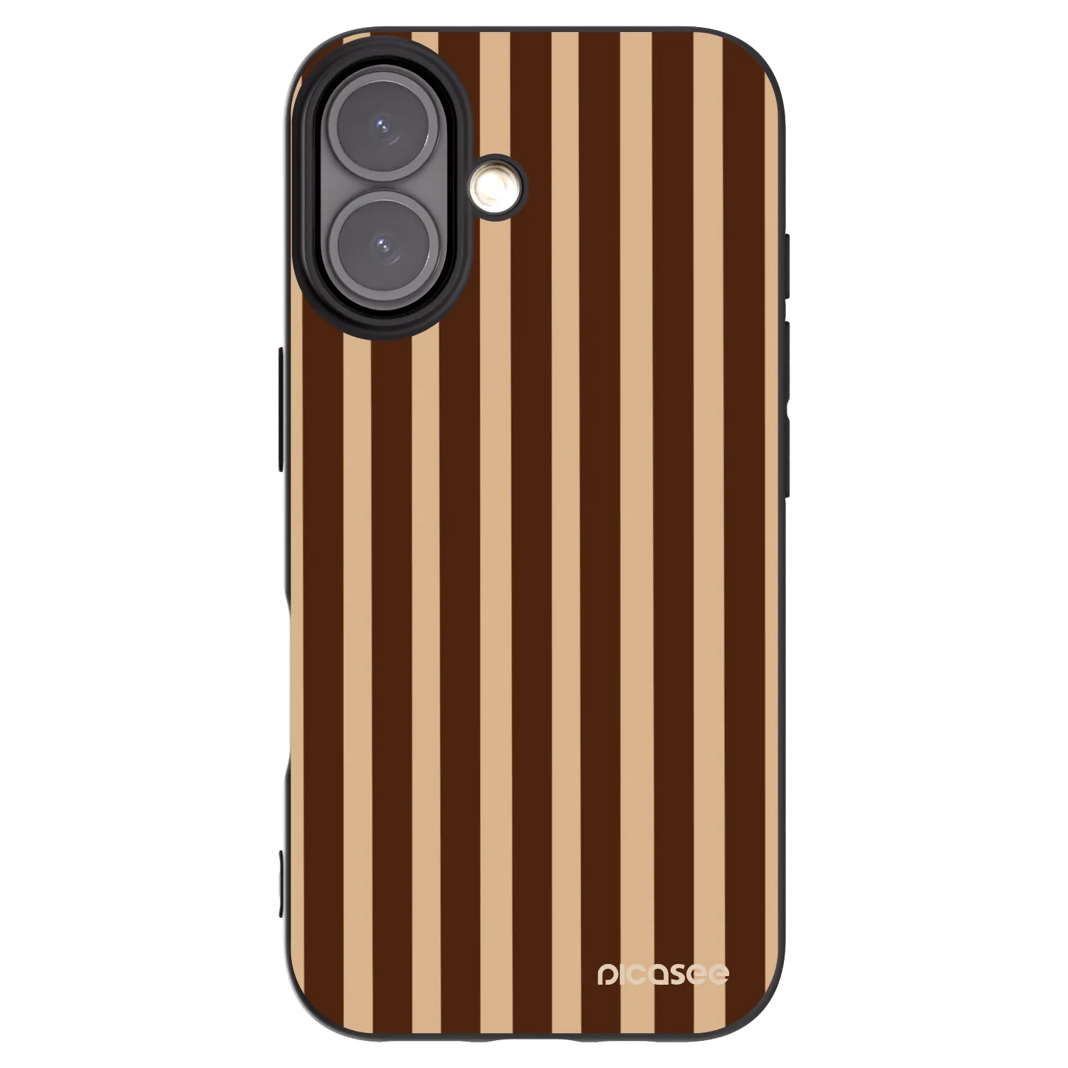 Picasee fekete szilikon tok az alábbi mobiltelefonokra Apple iPhone 16 - Brown lines