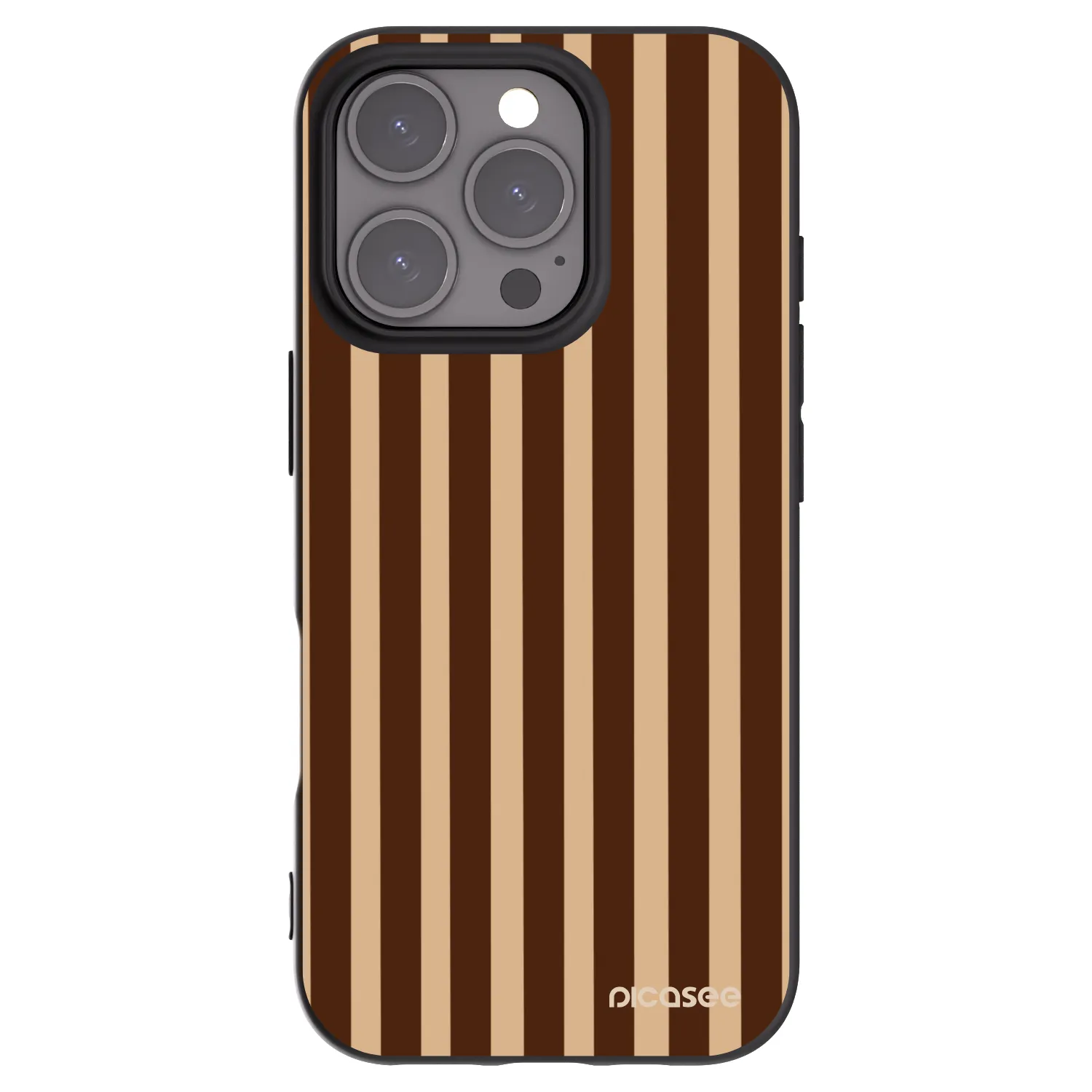 Picasee fekete szilikon tok az alábbi mobiltelefonokra Apple iPhone 16 Pro - Brown lines