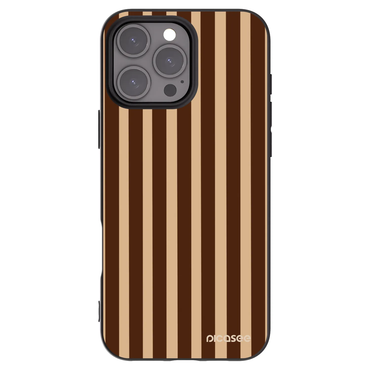 Picasee fekete szilikon tok az alábbi mobiltelefonokra Apple iPhone 16 Pro Max - Brown lines