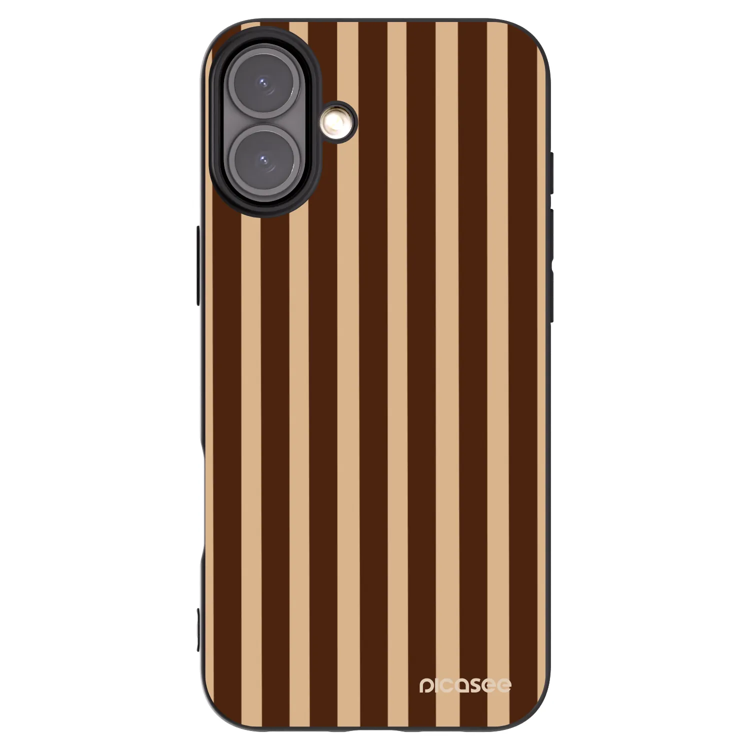 Picasee fekete szilikon tok az alábbi mobiltelefonokra Apple iPhone 16 Plus - Brown lines