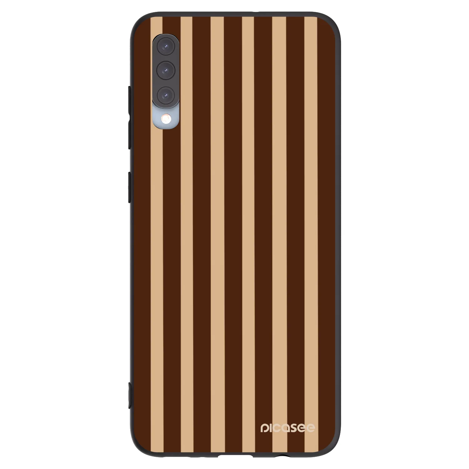 Picasee fekete szilikon tok az alábbi mobiltelefonokra Samsung Galaxy A70 A705F - Brown lines