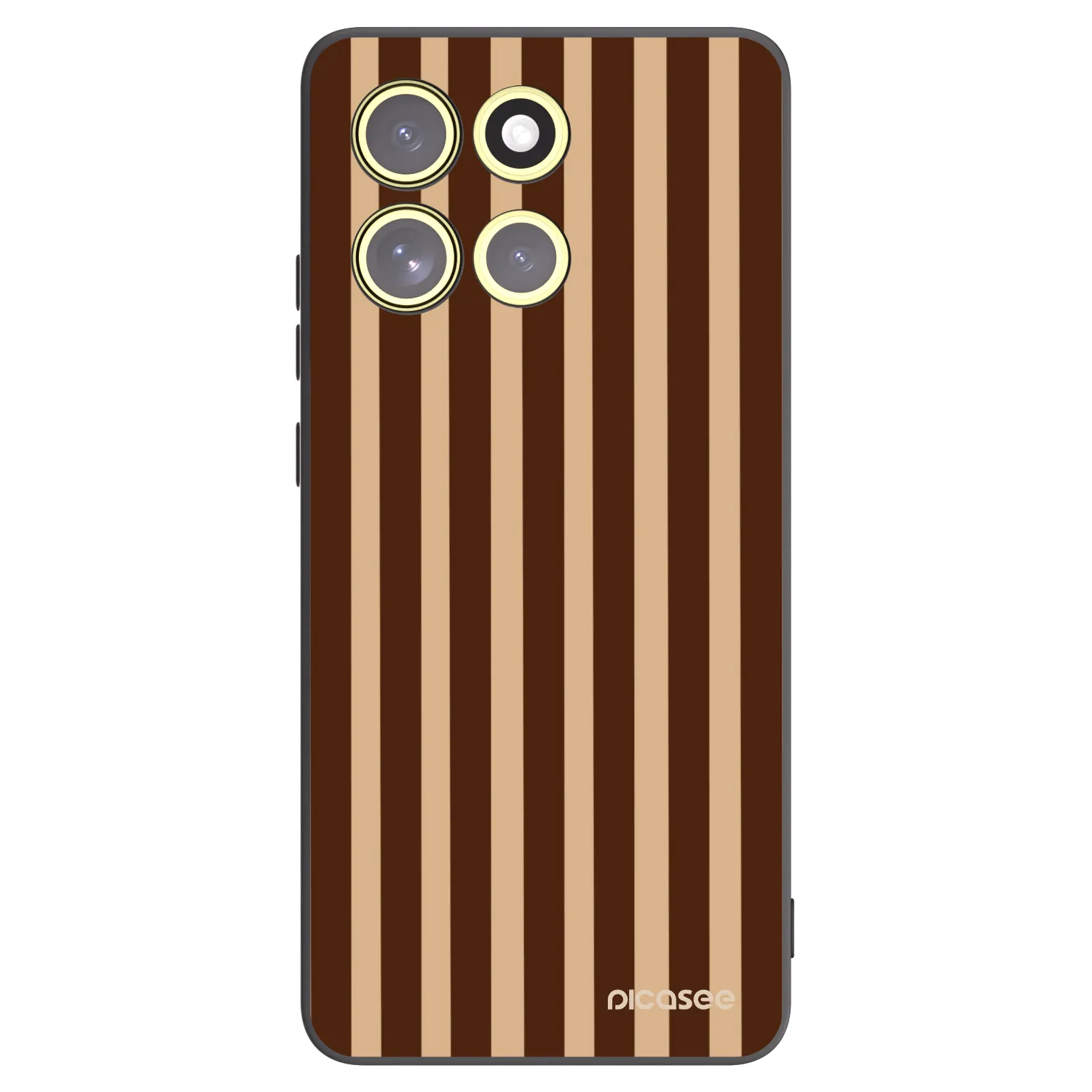 Picasee fekete szilikon tok az alábbi mobiltelefonokra Motorola Moto G86 Power 5G - Brown lines