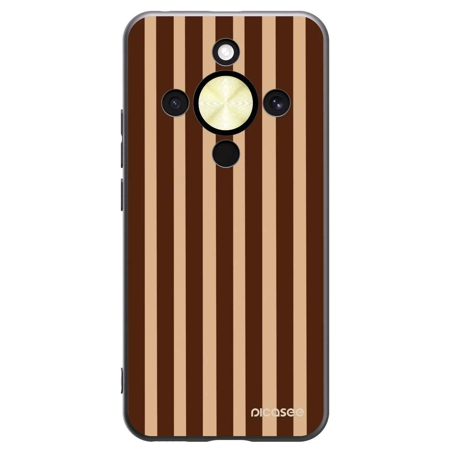 Picasee fekete szilikon tok az alábbi mobiltelefonokra Honor Magic8 Lite 5G - Brown lines