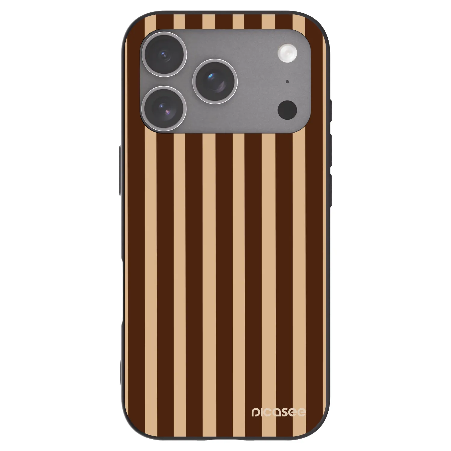Picasee fekete szilikon tok az alábbi mobiltelefonokra Apple iPhone 18 Pro - Brown lines