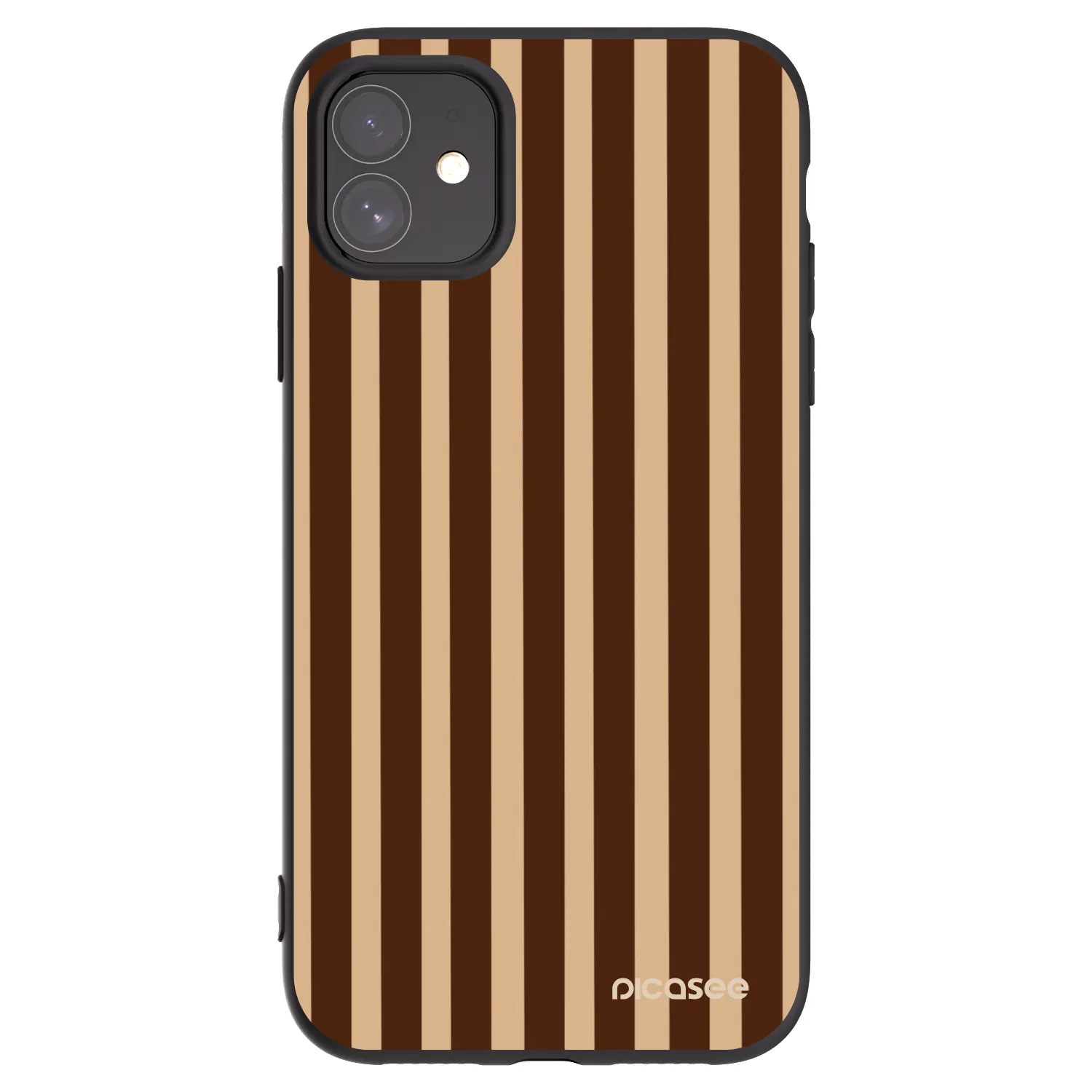 Picasee fekete szilikon tok az alábbi mobiltelefonokra Apple iPhone 11 - Brown lines