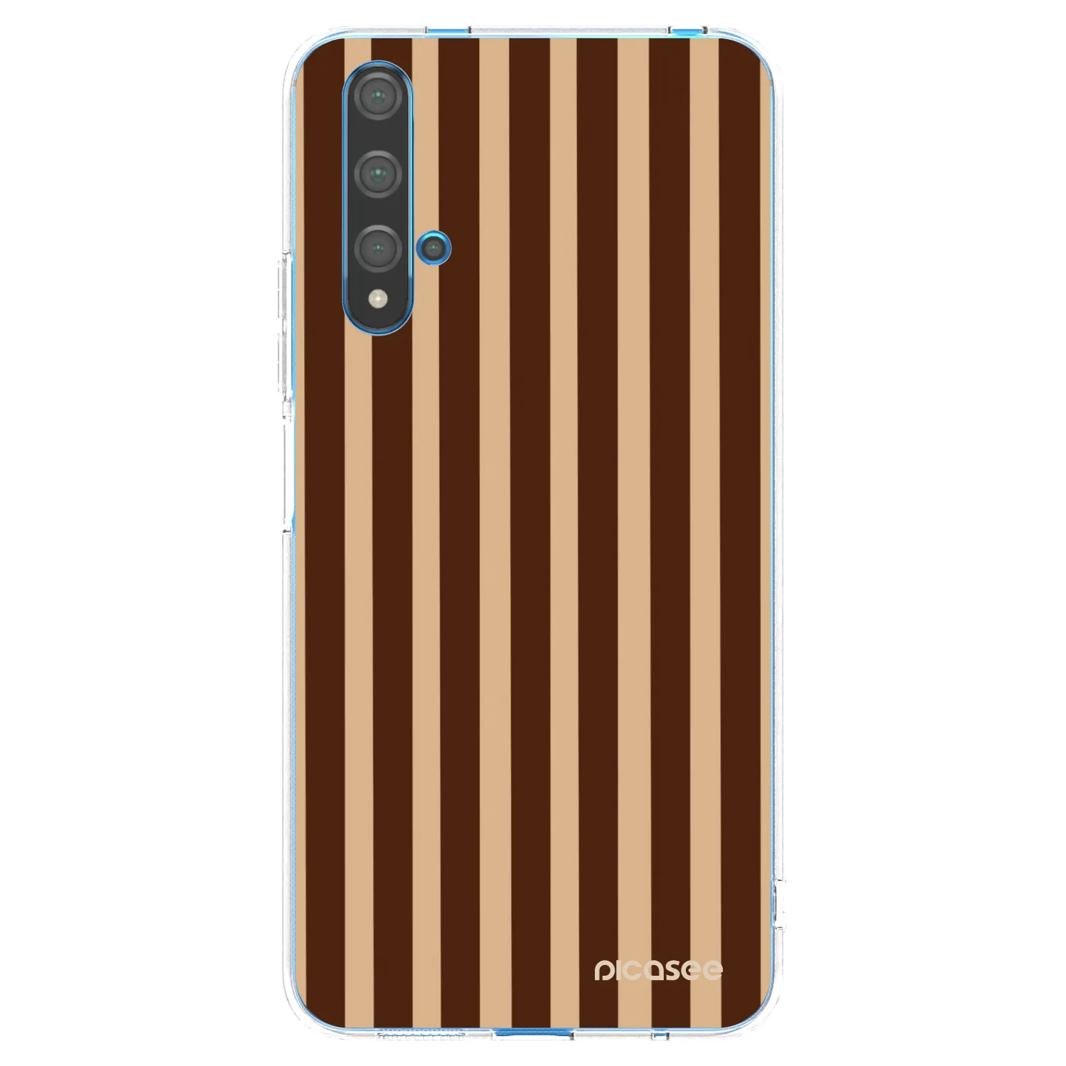 Picasee átlátszó szilikon tok az alábbi mobiltelefonokra Huawei Nova 5T - Brown lines