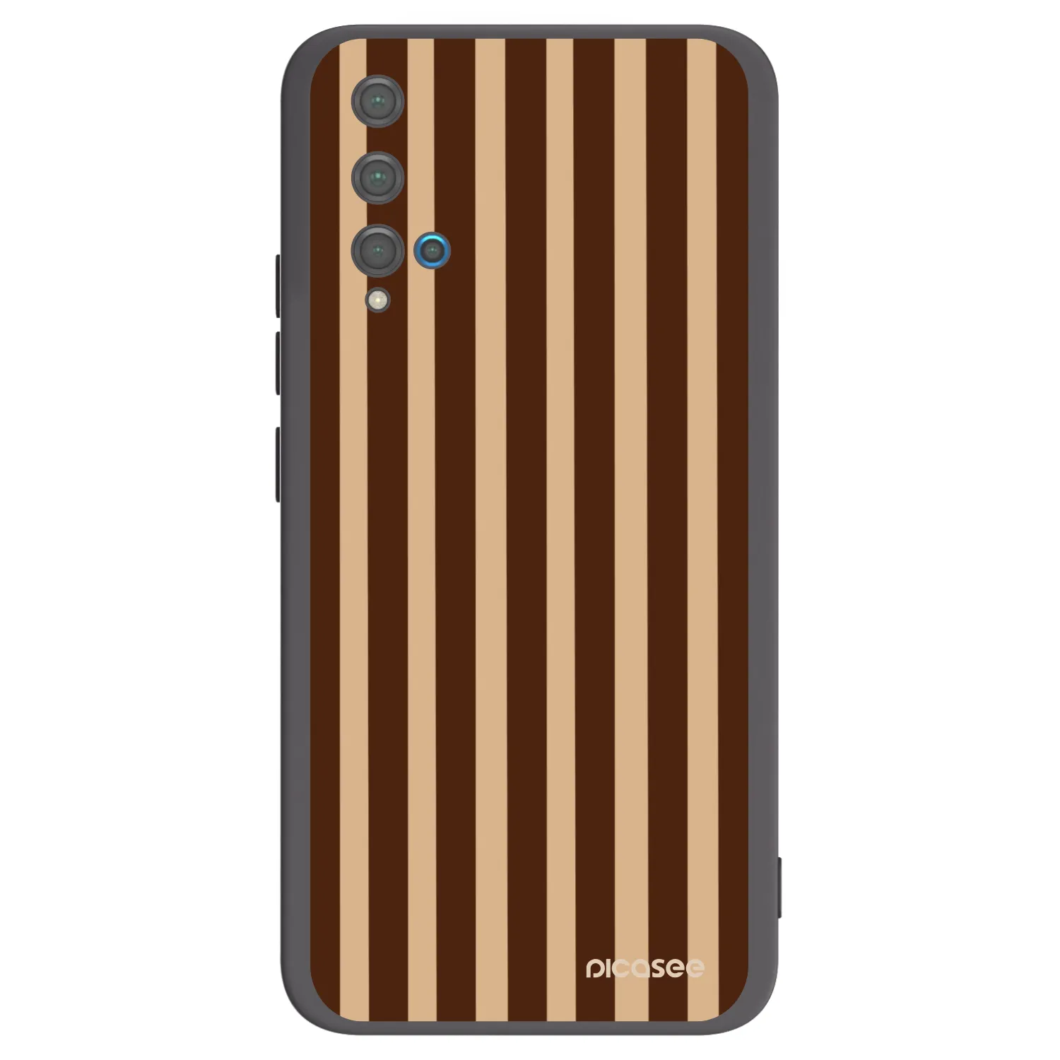 Picasee fekete szilikon tok az alábbi mobiltelefonokra Huawei Nova 5T - Brown lines