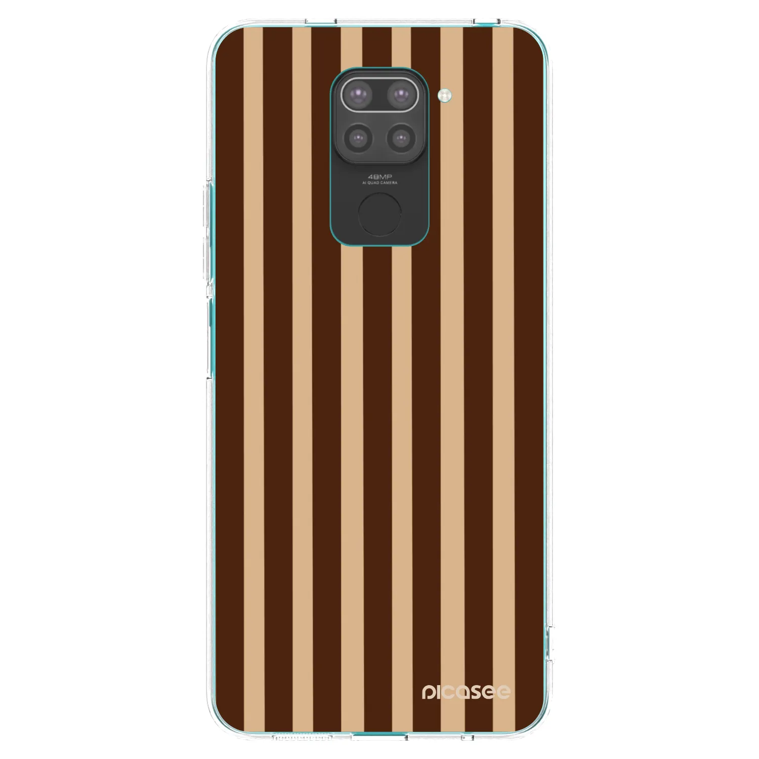 Picasee fekete szilikon tok az alábbi mobiltelefonokra Xiaomi Redmi Note 9 - Brown lines