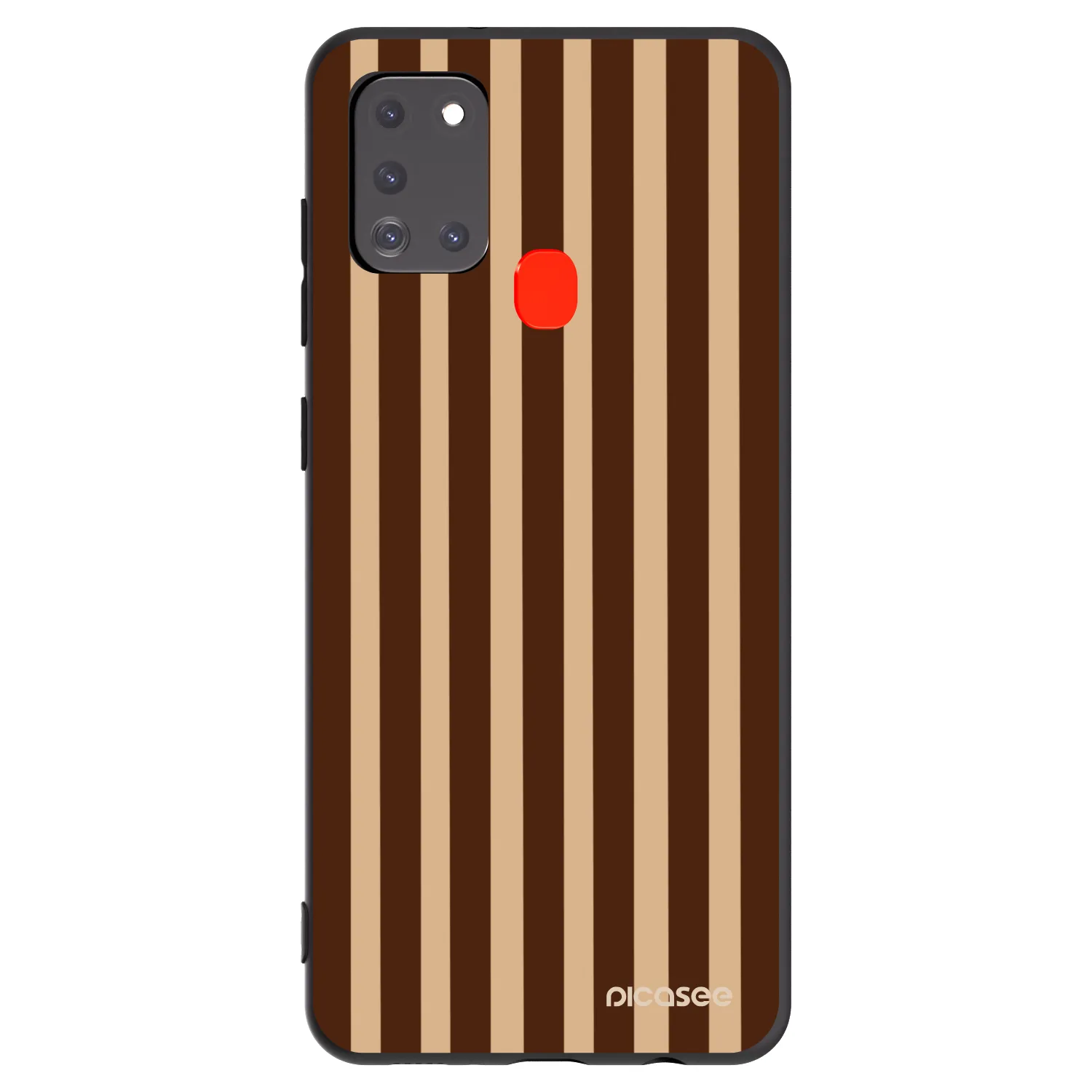 Picasee fekete szilikon tok az alábbi mobiltelefonokra Samsung Galaxy A21s - Brown lines