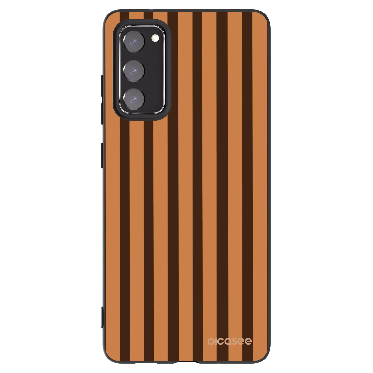 Picasee fekete szilikon tok az alábbi mobiltelefonokra Samsung Galaxy S20 FE - Caramel lines