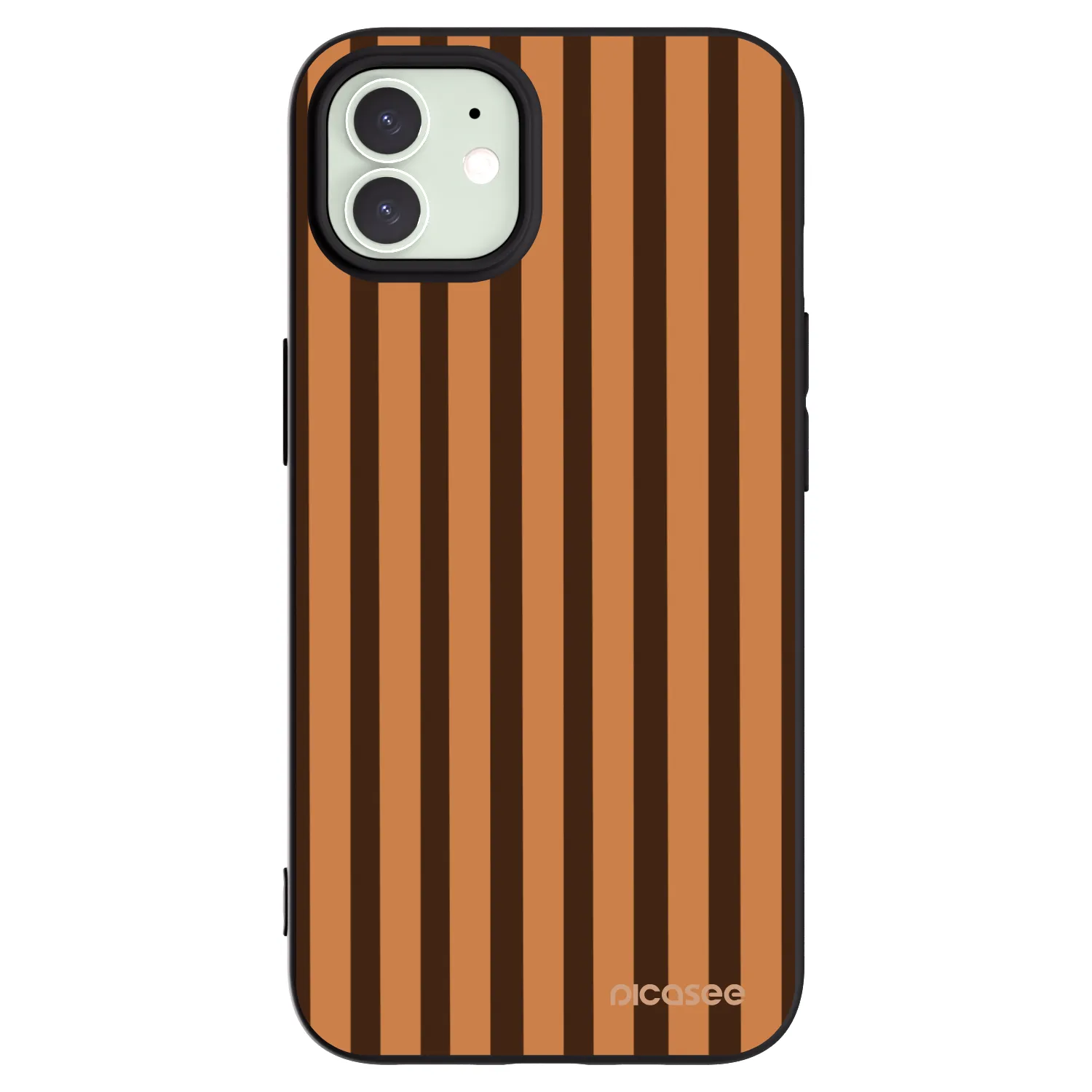 Picasee fekete szilikon tok az alábbi mobiltelefonokra Apple iPhone 12 - Caramel lines