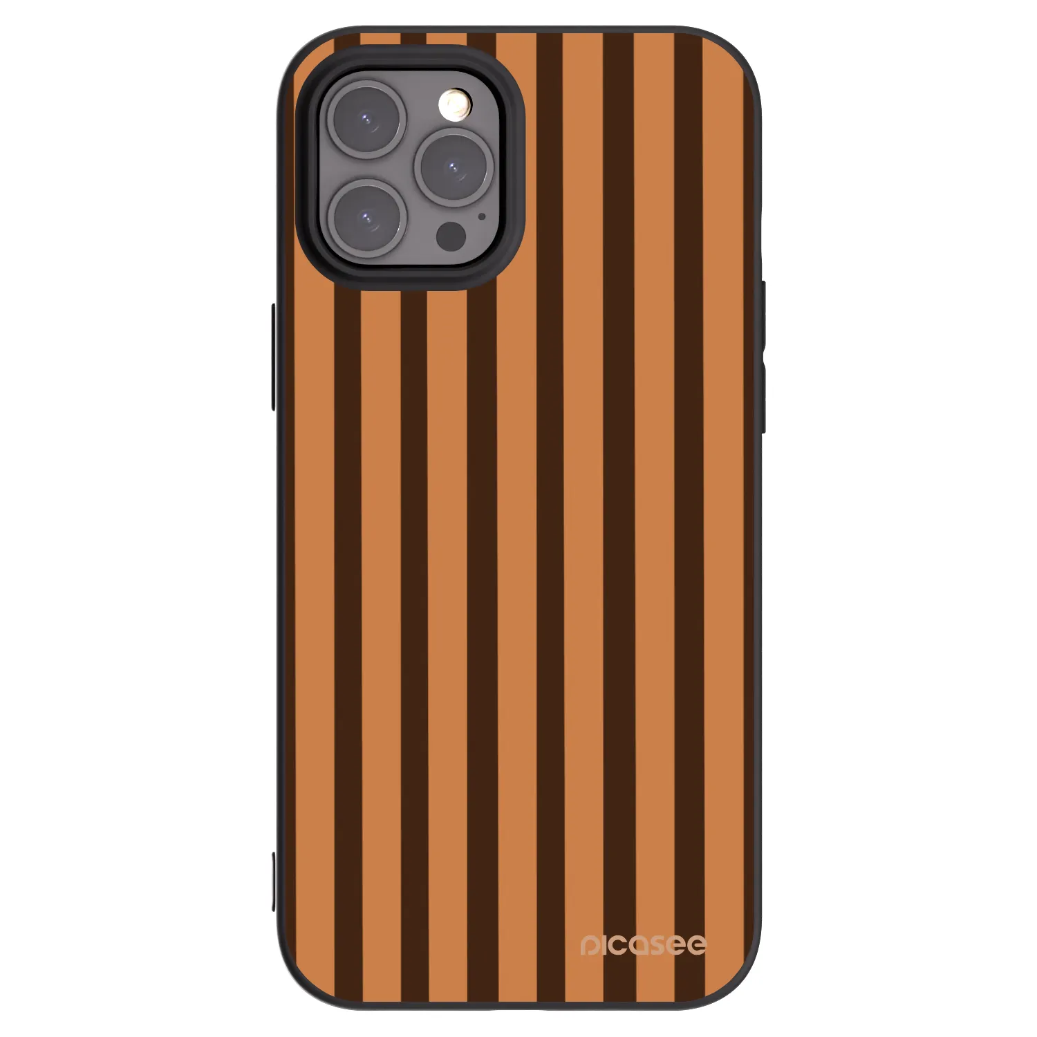 Picasee fekete szilikon tok az alábbi mobiltelefonokra Apple iPhone 12 Pro Max - Caramel lines
