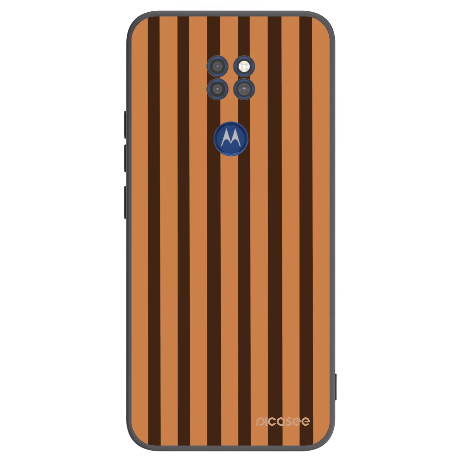 Picasee fekete szilikon tok az alábbi mobiltelefonokra Motorola Moto G9 Play - Caramel lines