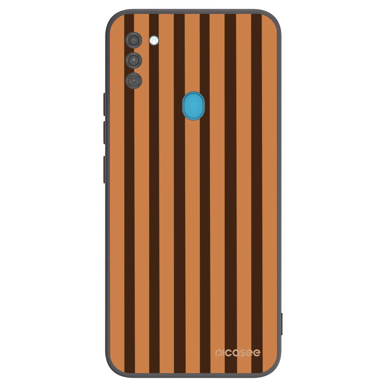 Picasee fekete szilikon tok az alábbi mobiltelefonokra Samsung Galaxy M11 - Caramel lines