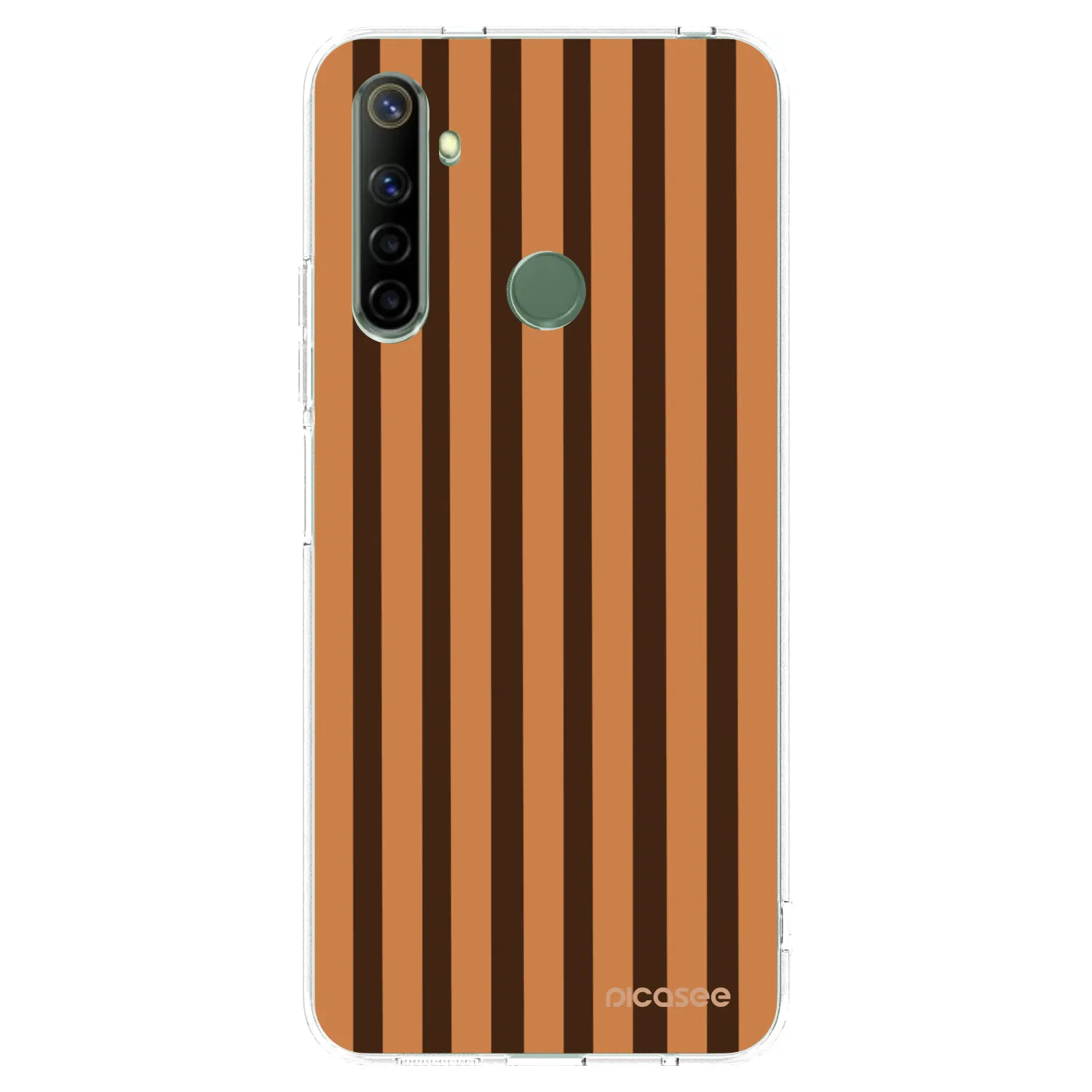Picasee átlátszó szilikon tok az alábbi mobiltelefonokra Realme 6i - Caramel lines