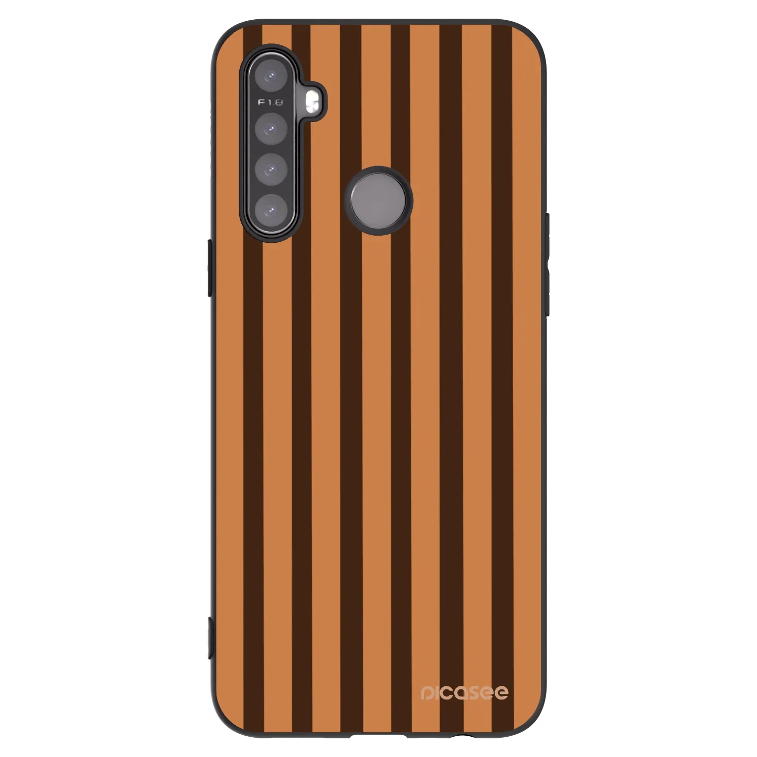 Picasee fekete szilikon tok az alábbi mobiltelefonokra Realme 6i - Caramel lines