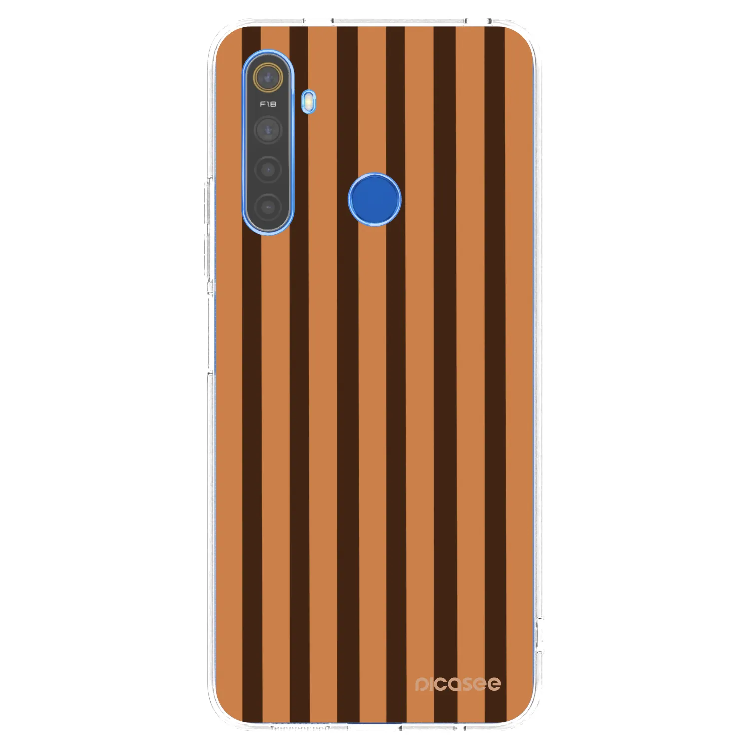 Picasee átlátszó szilikon tok az alábbi mobiltelefonokra Realme 5 - Caramel lines