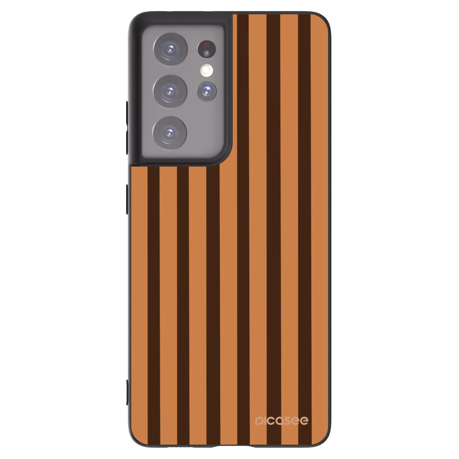 Picasee fekete szilikon tok az alábbi mobiltelefonokra Samsung Galaxy S21 Ultra 5G G998B - Caramel lines
