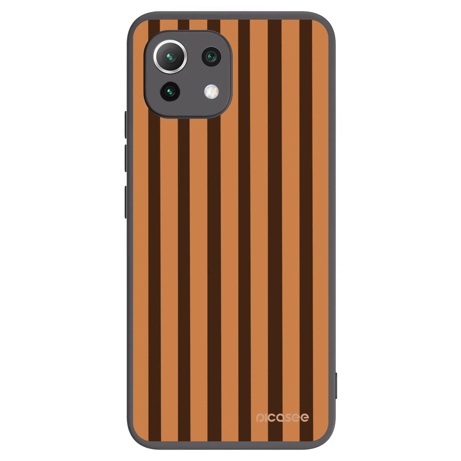 Picasee fekete szilikon tok az alábbi mobiltelefonokra Xiaomi Mi 11 Lite - Caramel lines