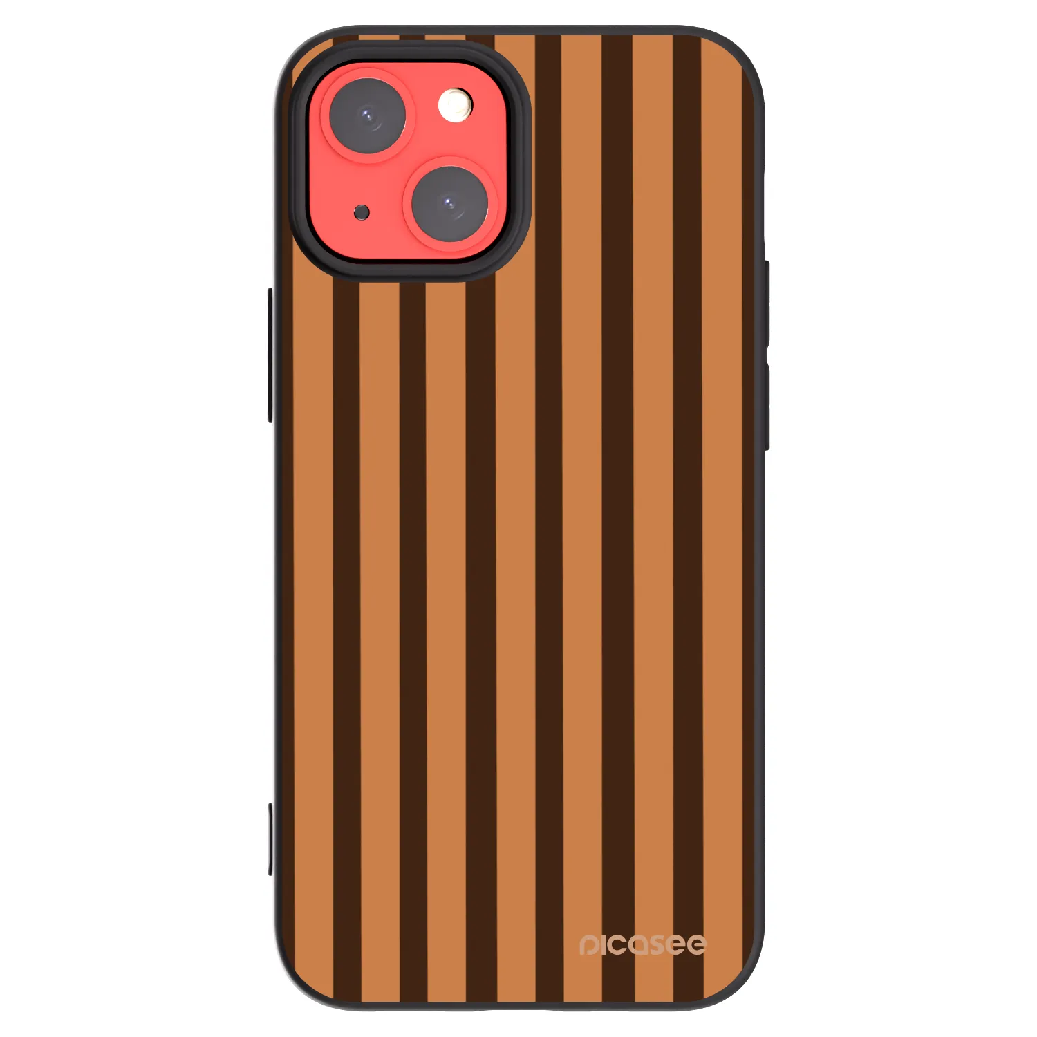 Picasee fekete szilikon tok az alábbi mobiltelefonokra Apple iPhone 13 mini - Caramel lines