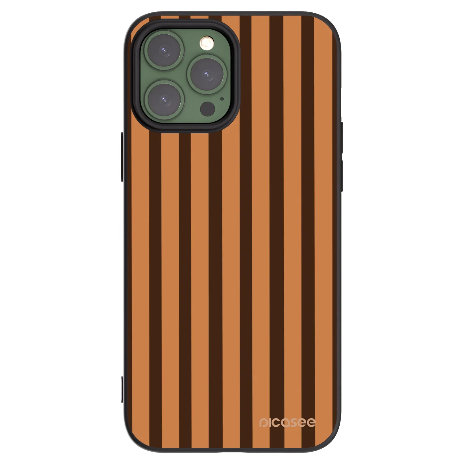 Picasee fekete szilikon tok az alábbi mobiltelefonokra Apple iPhone 13 Pro Max - Caramel lines