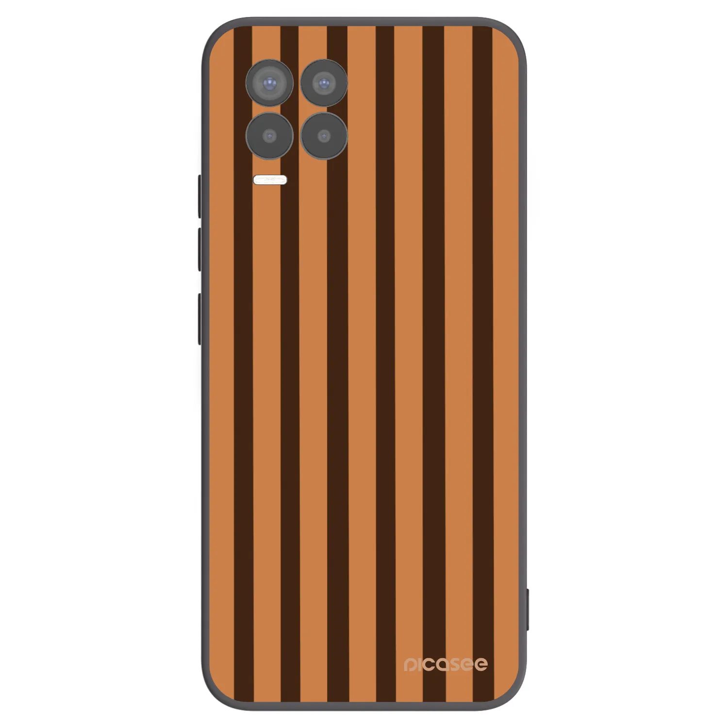 Picasee fekete szilikon tok az alábbi mobiltelefonokra Realme 8 Pro - Caramel lines