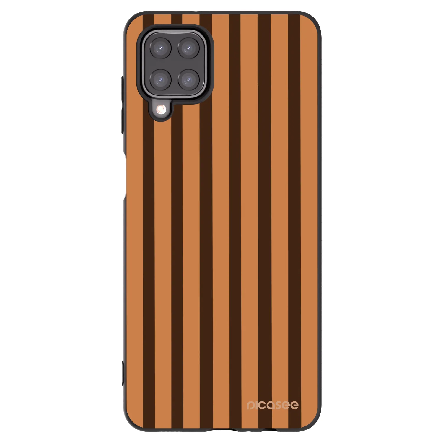 Picasee fekete szilikon tok az alábbi mobiltelefonokra Samsung Galaxy M12 M127F - Caramel lines
