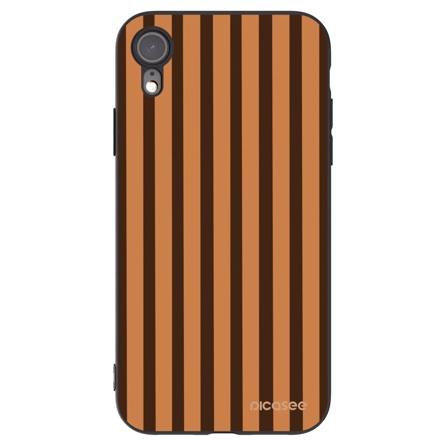 Picasee fekete szilikon tok az alábbi mobiltelefonokra Apple iPhone XR - Caramel lines